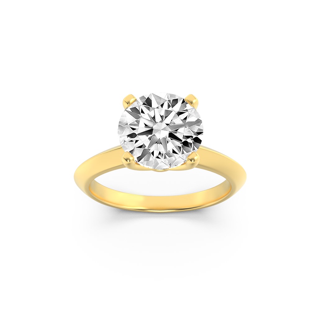 1.5Cttw Round Shaped Lab Grown Diamond (F/VS) Knife Edge Shank Solitaire Engagement Ring in 14K Gold