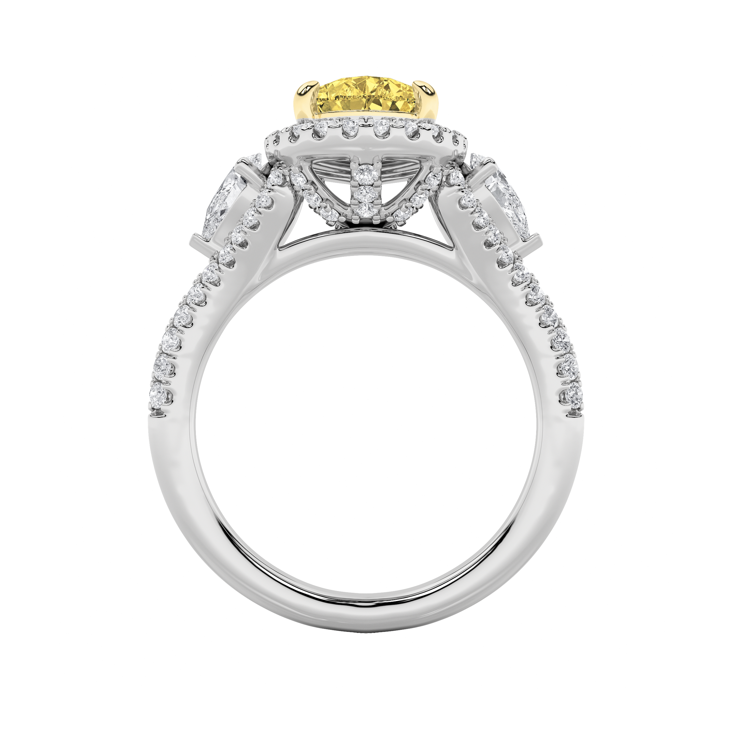 3.00 CT Pear Diamond Ring in 14K White Gold