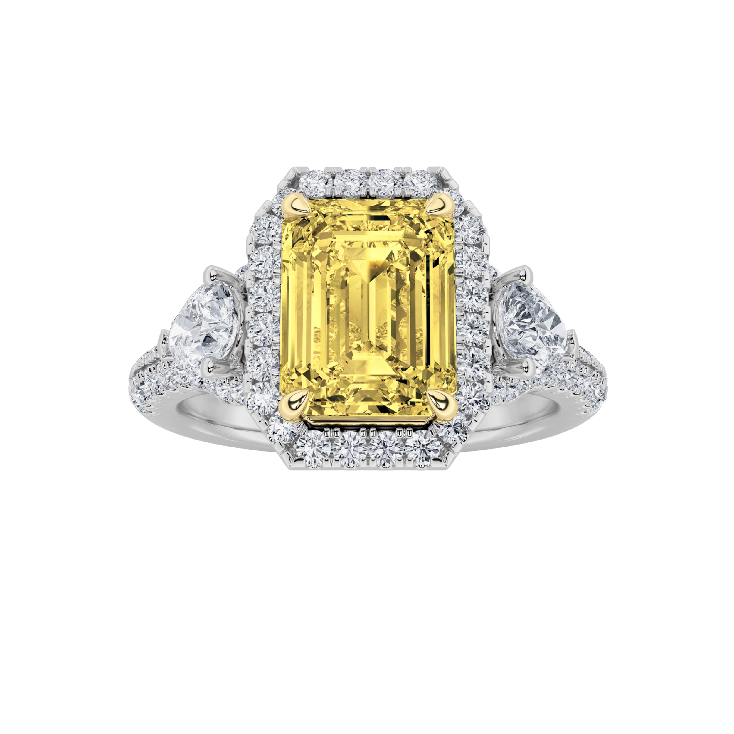 3.00 CT Radiant Diamond Ring in 14K White Gold