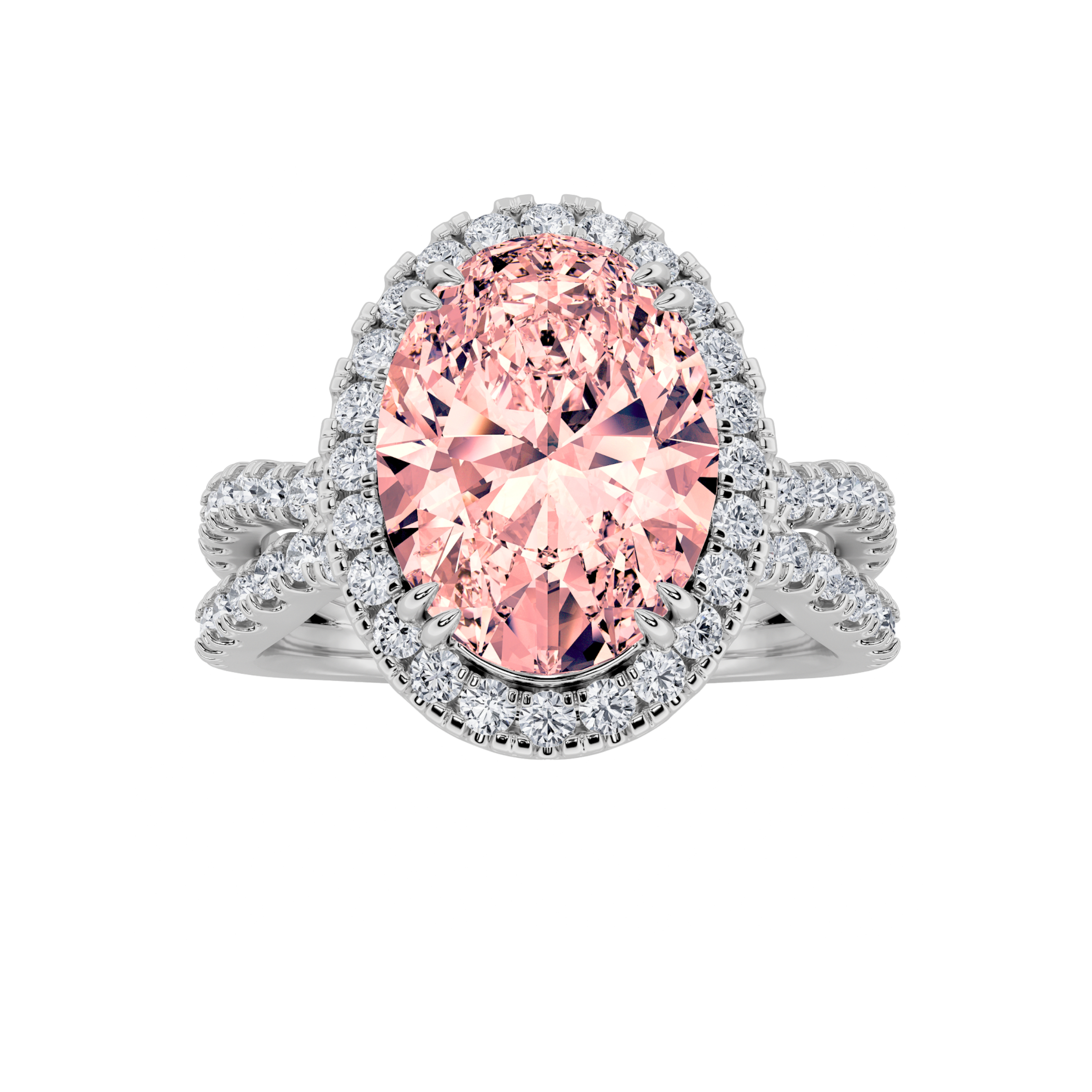 4.00 CT Oval Diamond Ring in 14K White Gold