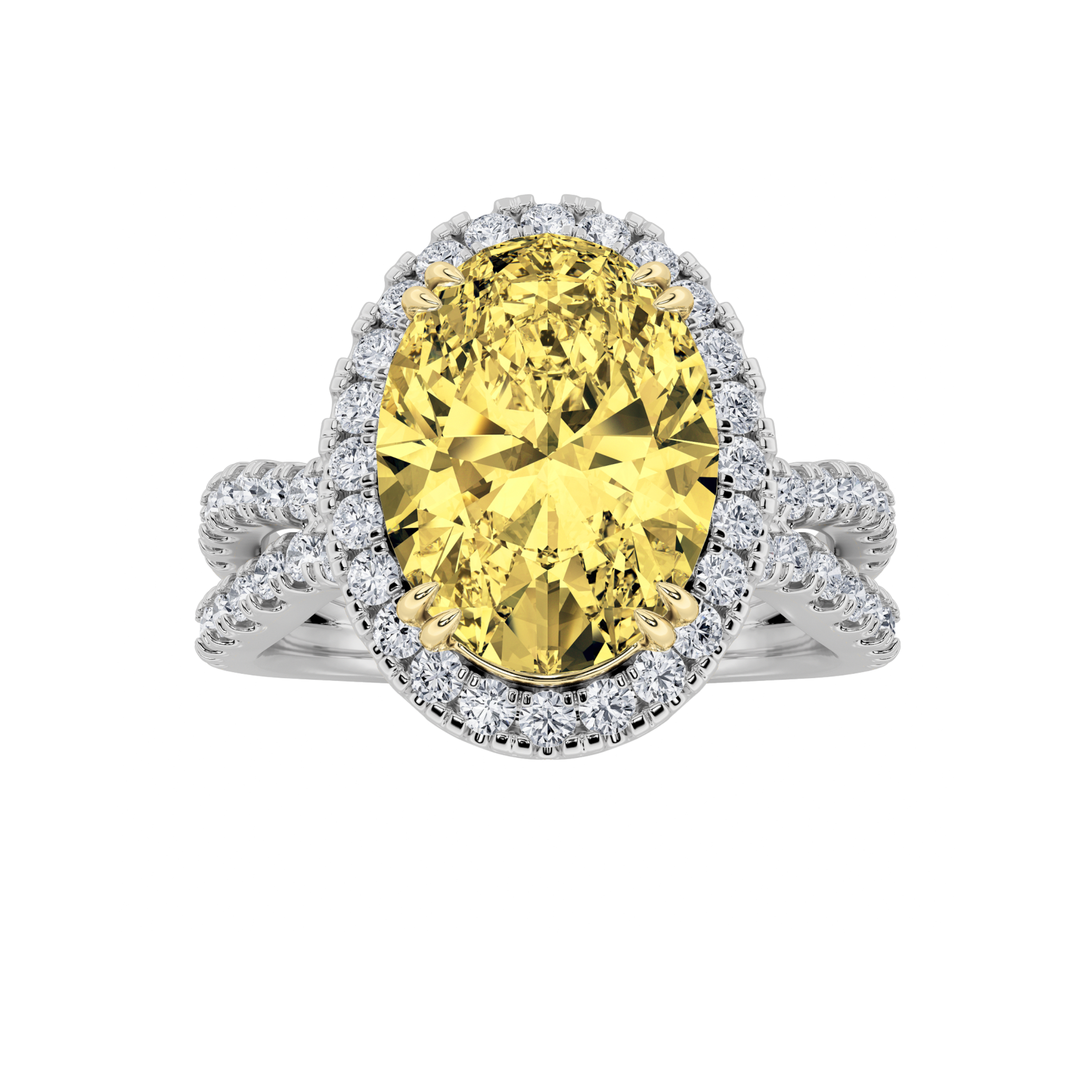 4.00 CT Oval Diamond Ring in 14K White Gold