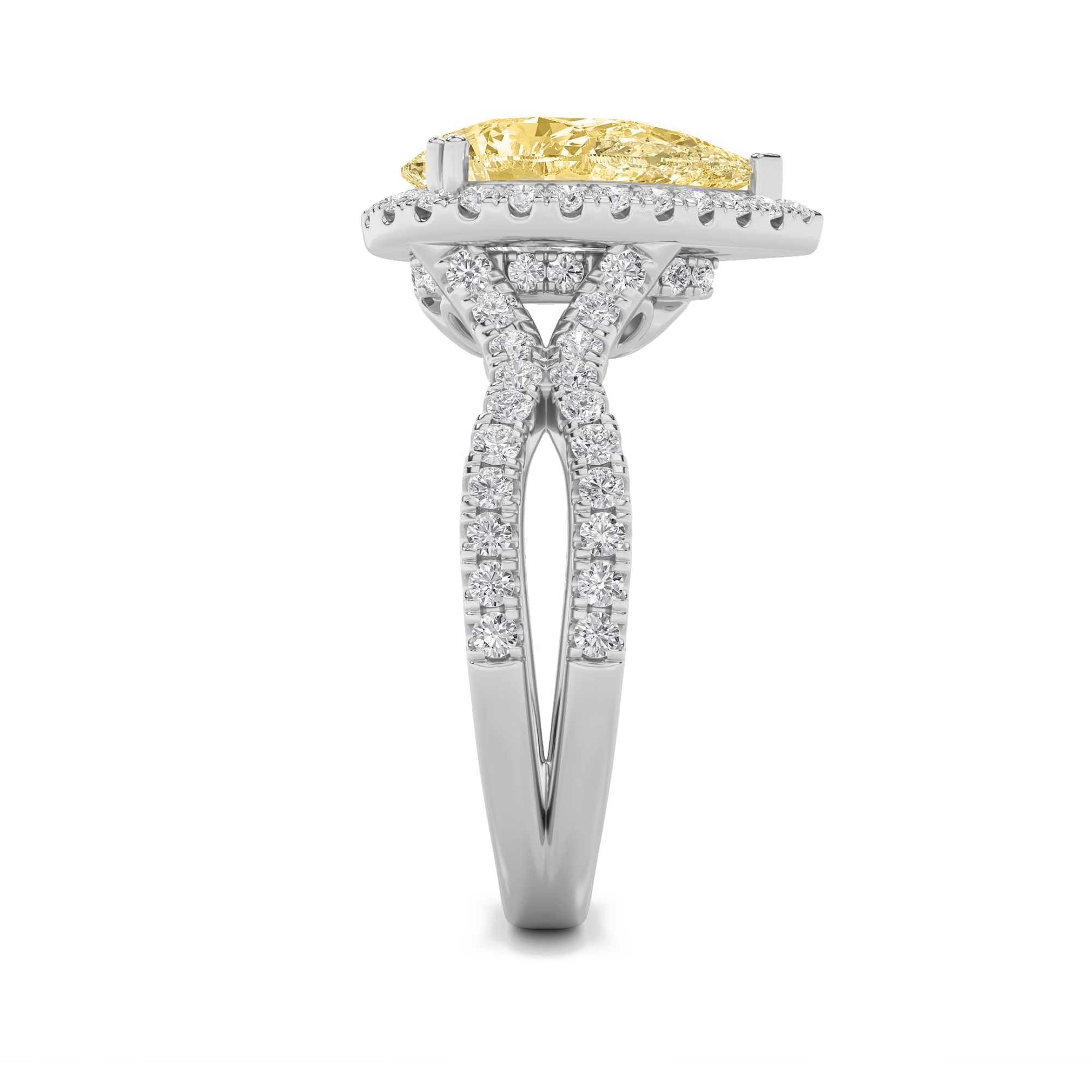4.00 CT Pear Diamond Ring in 14K White Gold