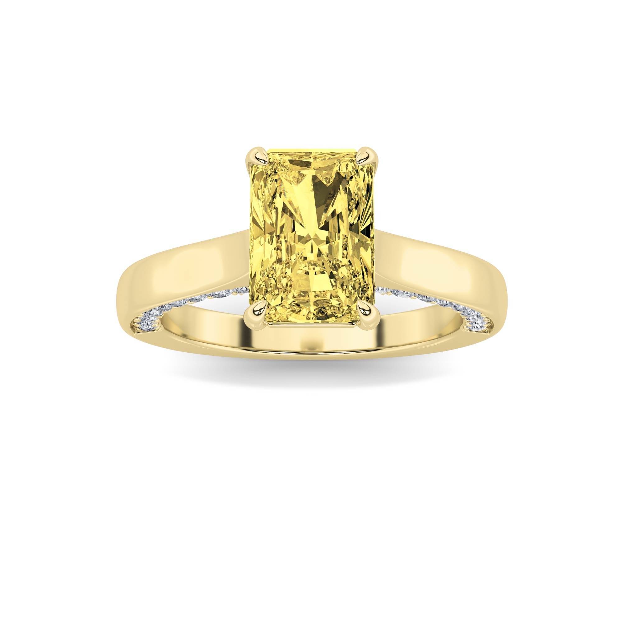2.00 CT Radiant Diamond Ring in 14K Yellow Gold