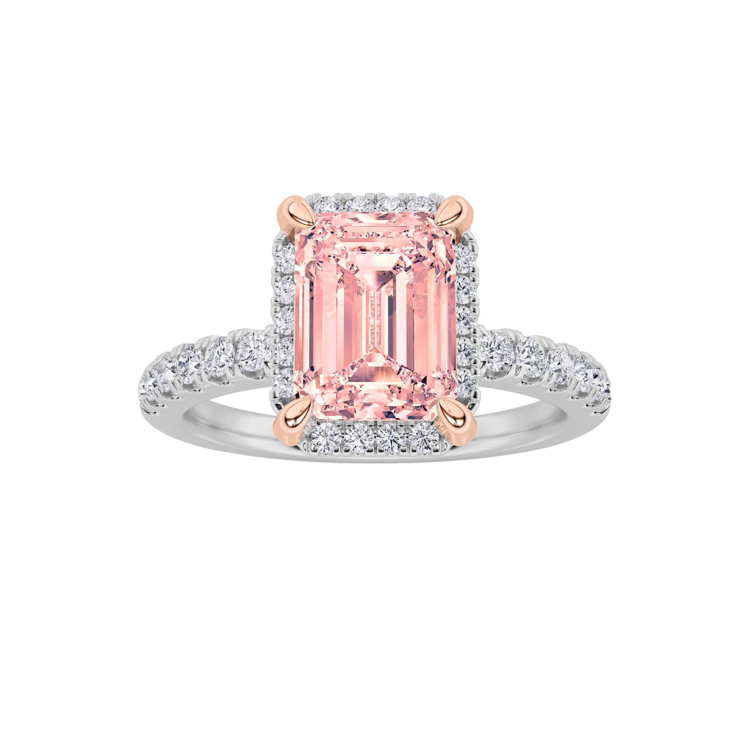 2.00 CT Emerald Diamond Ring in 14K White Gold