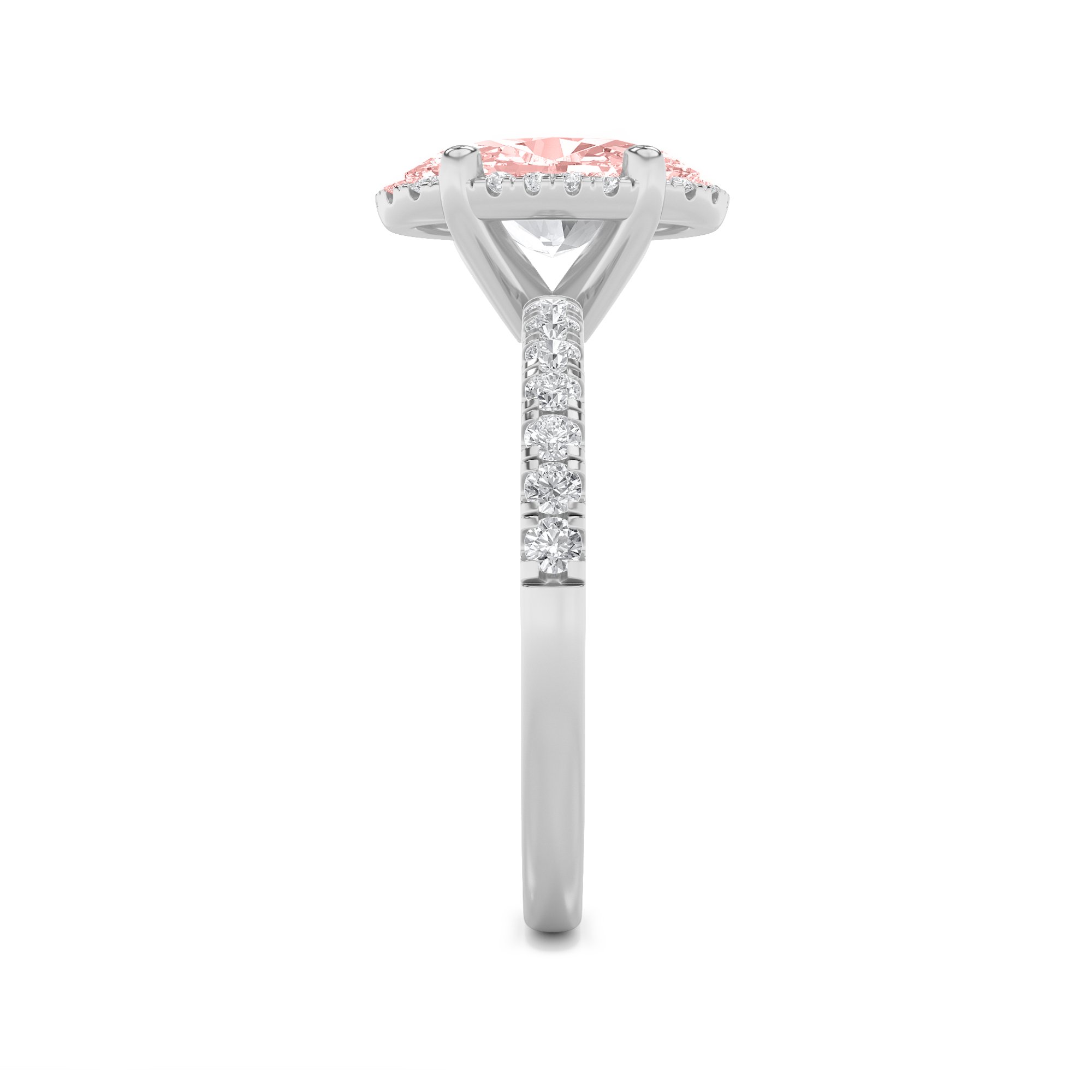 2.00 CT Oval Diamond Ring in 14K White Gold