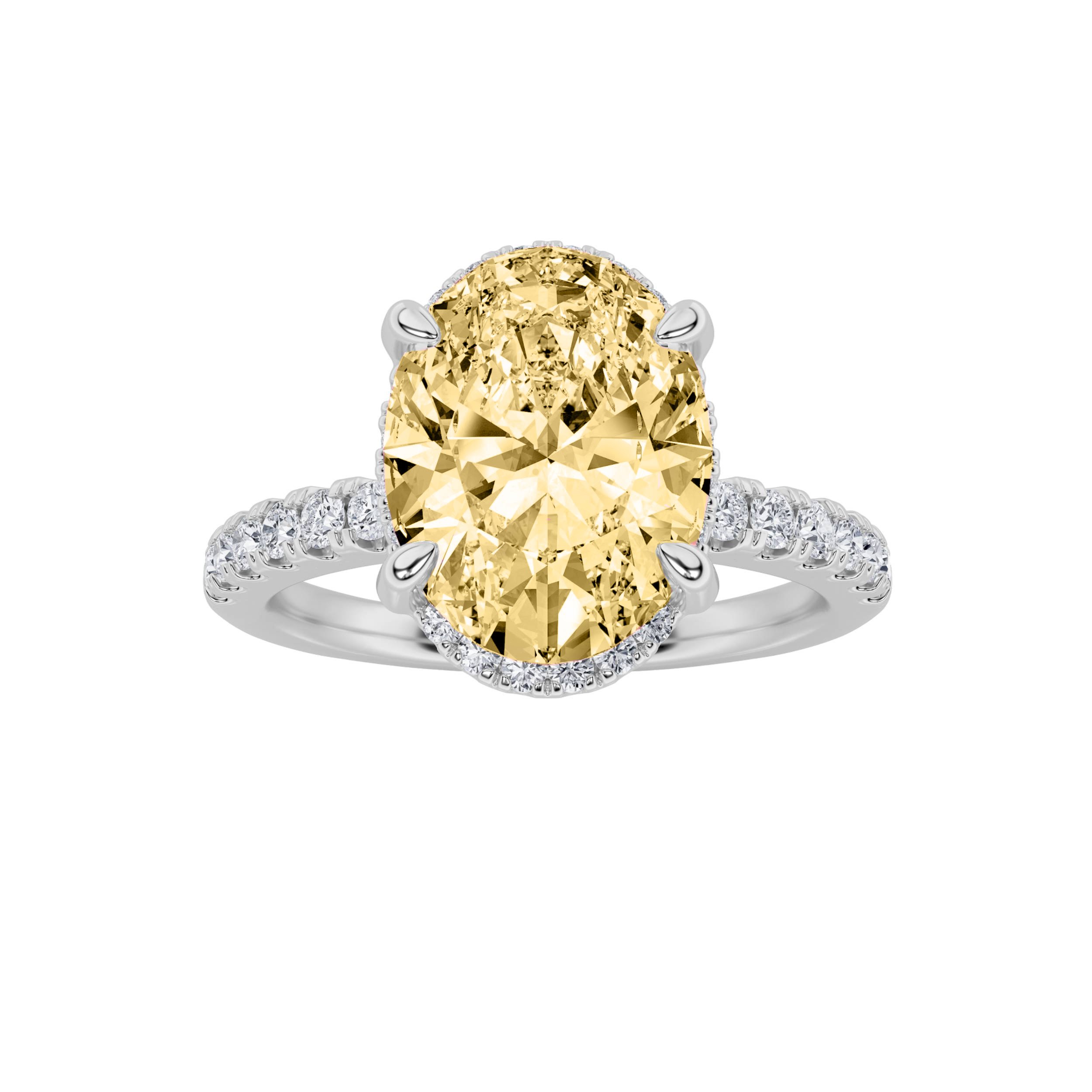 2.00 CT Oval Diamond Ring in 14K White Gold