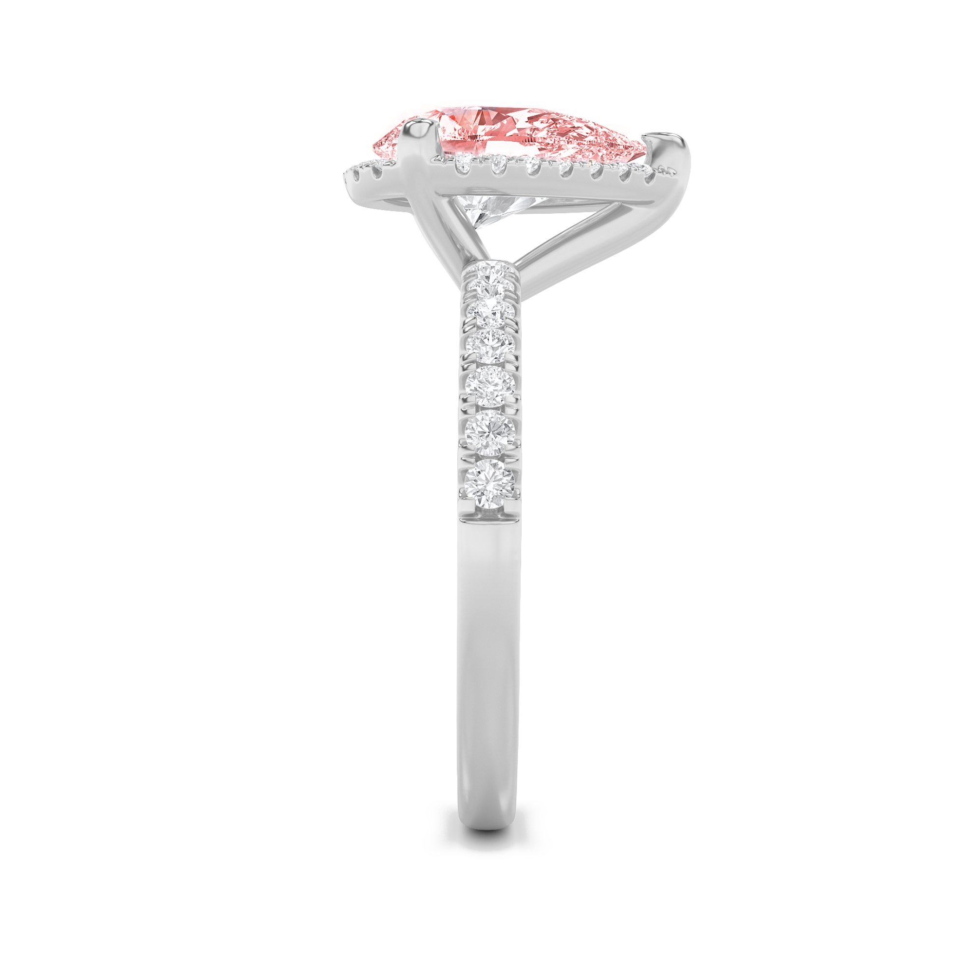 2.00 CT Pear Diamond Ring in 14K White Gold