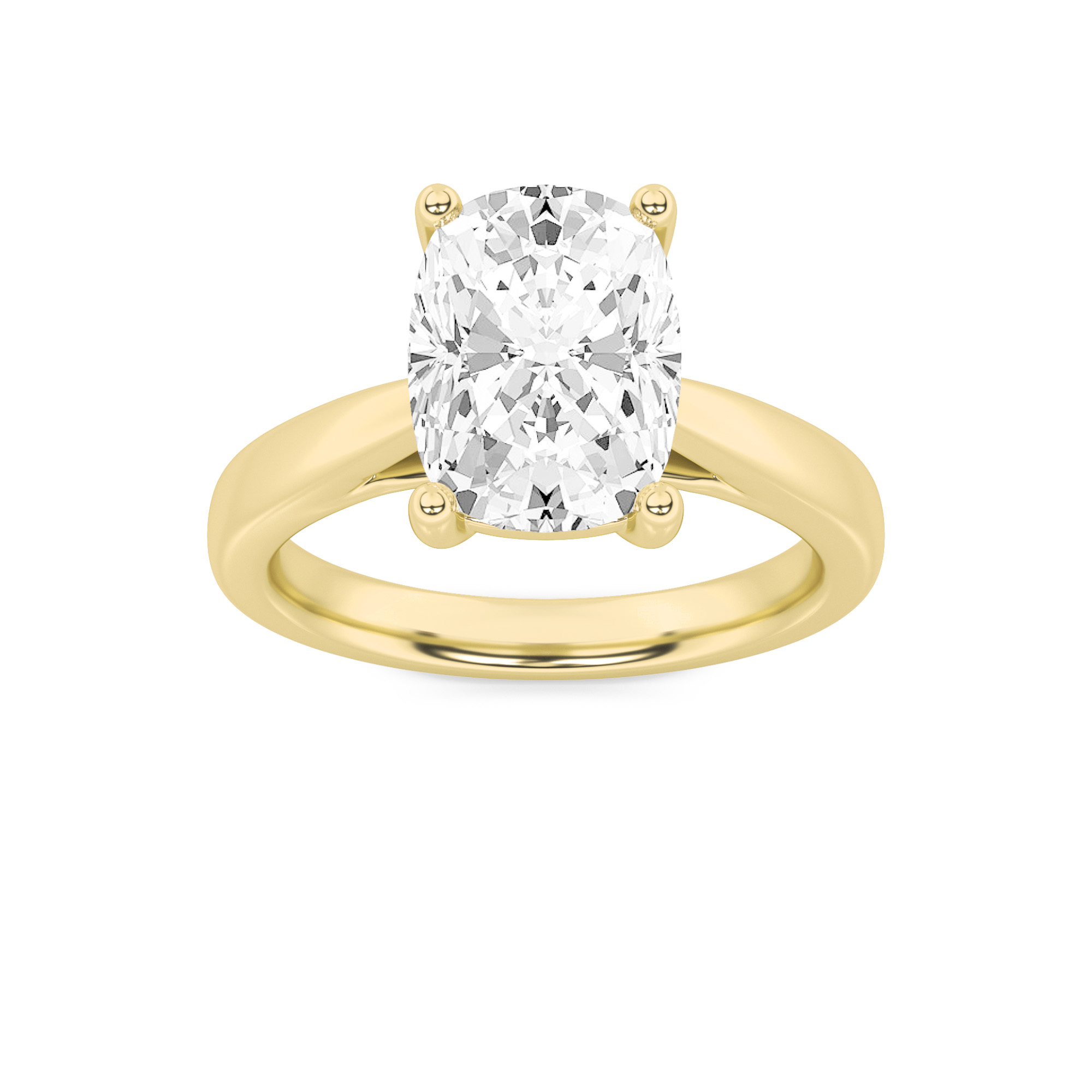 2Cttw Elongated Cushion Shaped Lab Grown Diamond (F/VS) Classic Shank Solitaire Engagement Ring in 14K Gold