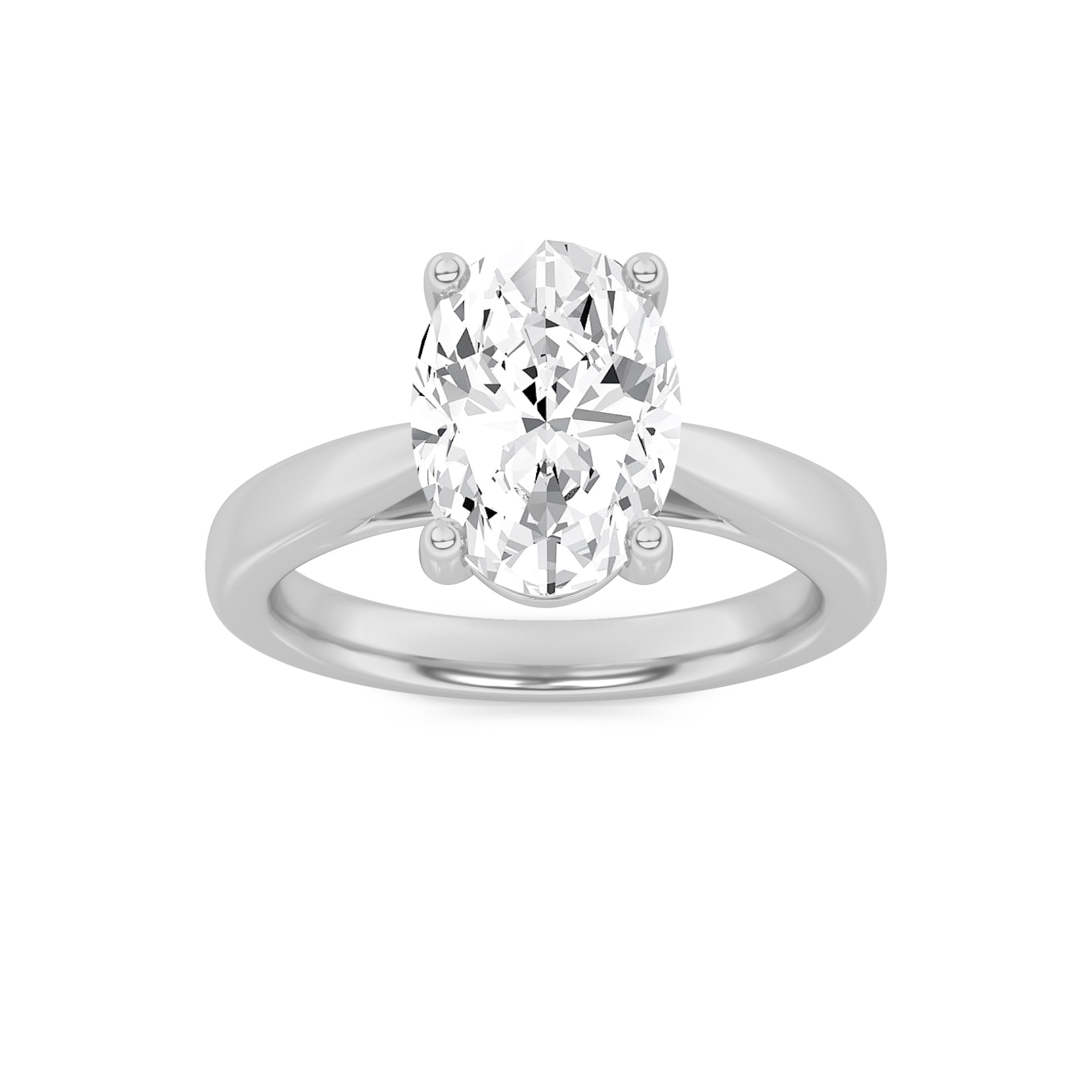 2Cttw Oval Shaped Lab Grown Diamond (F/VS) Classic Shank Solitaire Engagement Ring in 14K Gold
