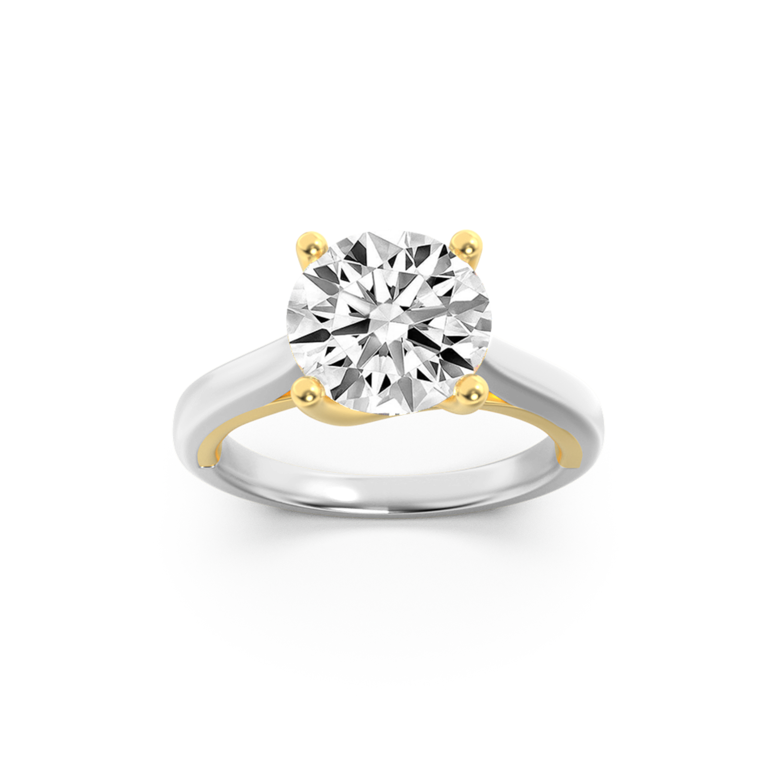 1Cttw Elongated Cushion Shaped Lab Grown Diamond (F/VS) Two Tone Cathedral Shank Engagement Ring in 14K Gold