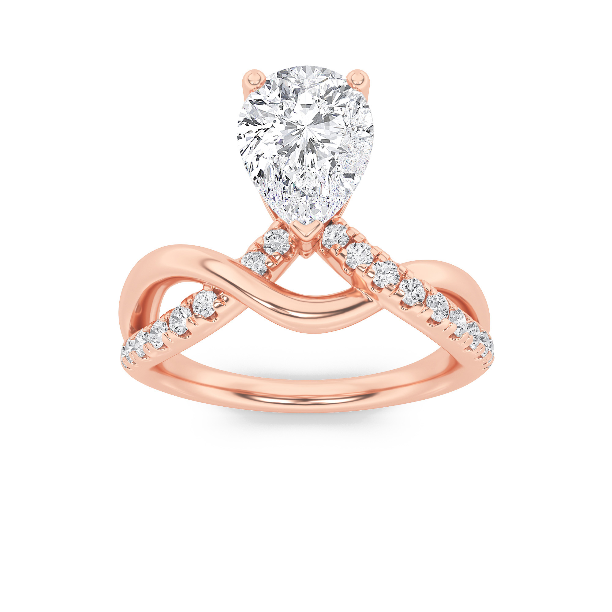 1.5Cttw Pear Shaped Lab Grown Diamond (F/VS) Fashion Solitaire Engagement Ring in 14K Gold