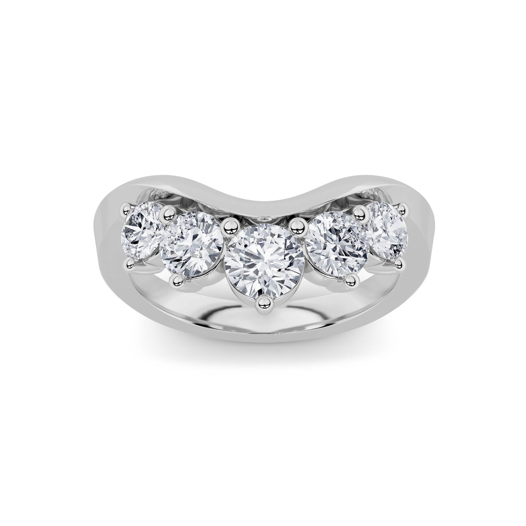 1Cttw Round Shaped Lab Grown Diamond (F/VS) Fancy Contour Ring in 14K Gold