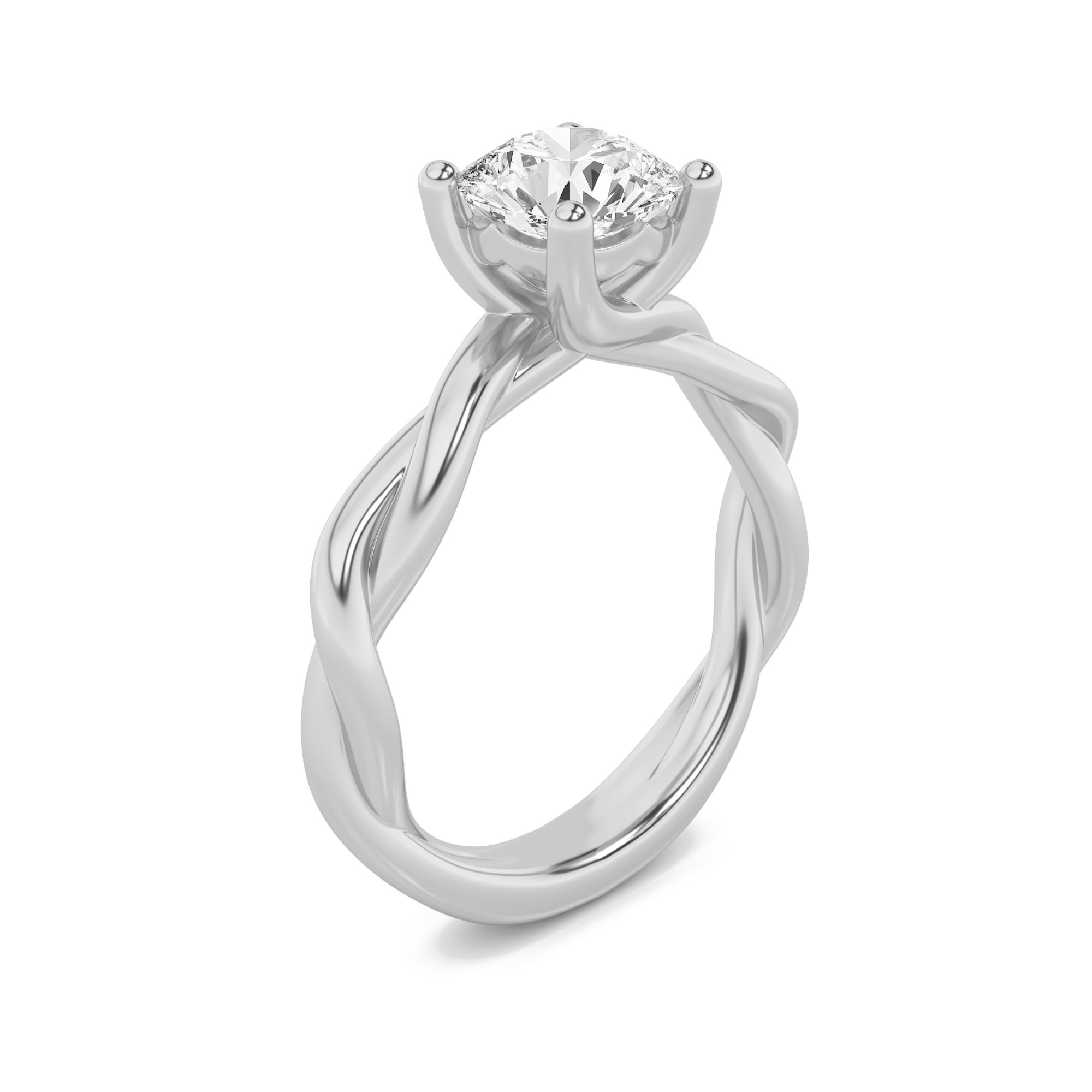 1Cttw Elongated Cushion Shaped Lab Grown Diamond (F/VS) Twisted Shank Solitaire Engagement Ring in 14K Gold