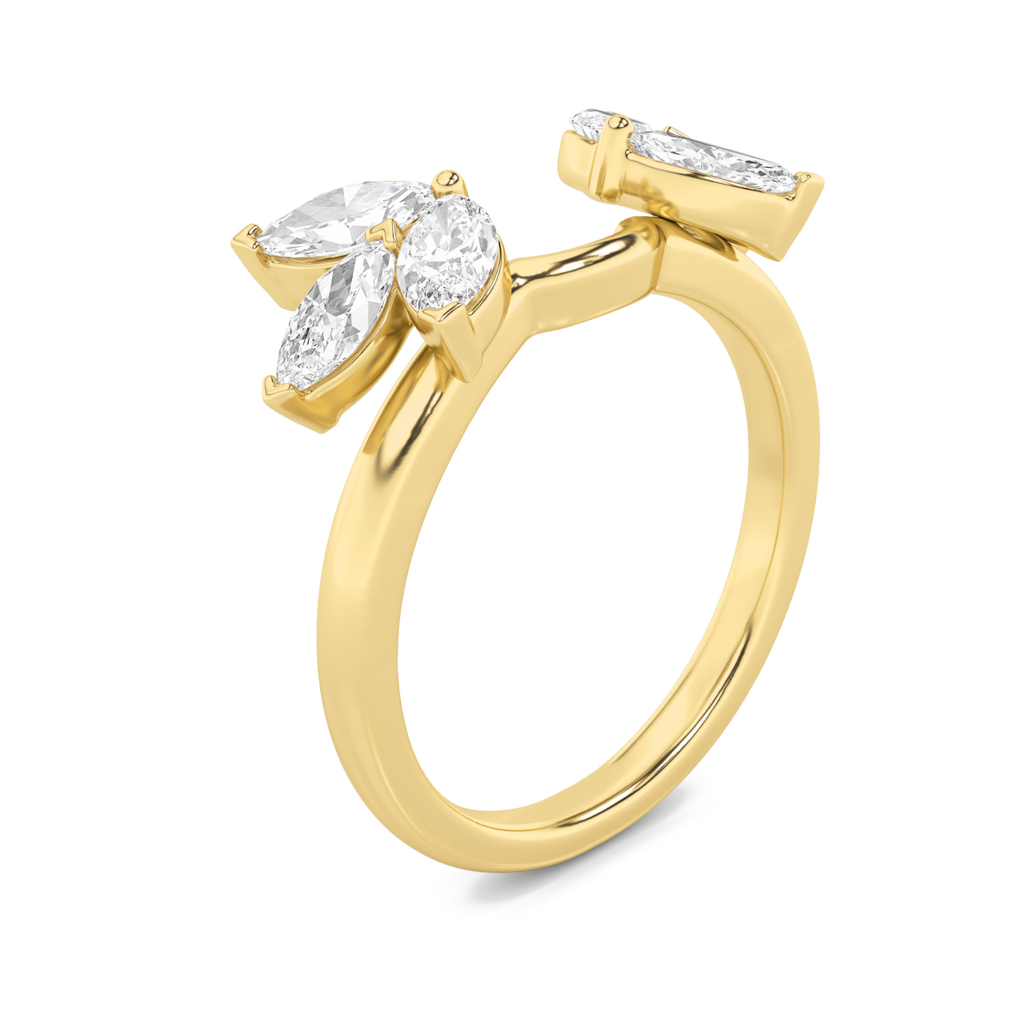 1Cttw Marquise Shaped Lab Grown Diamond (F/VS) Wrap  Ring in 14K Gold