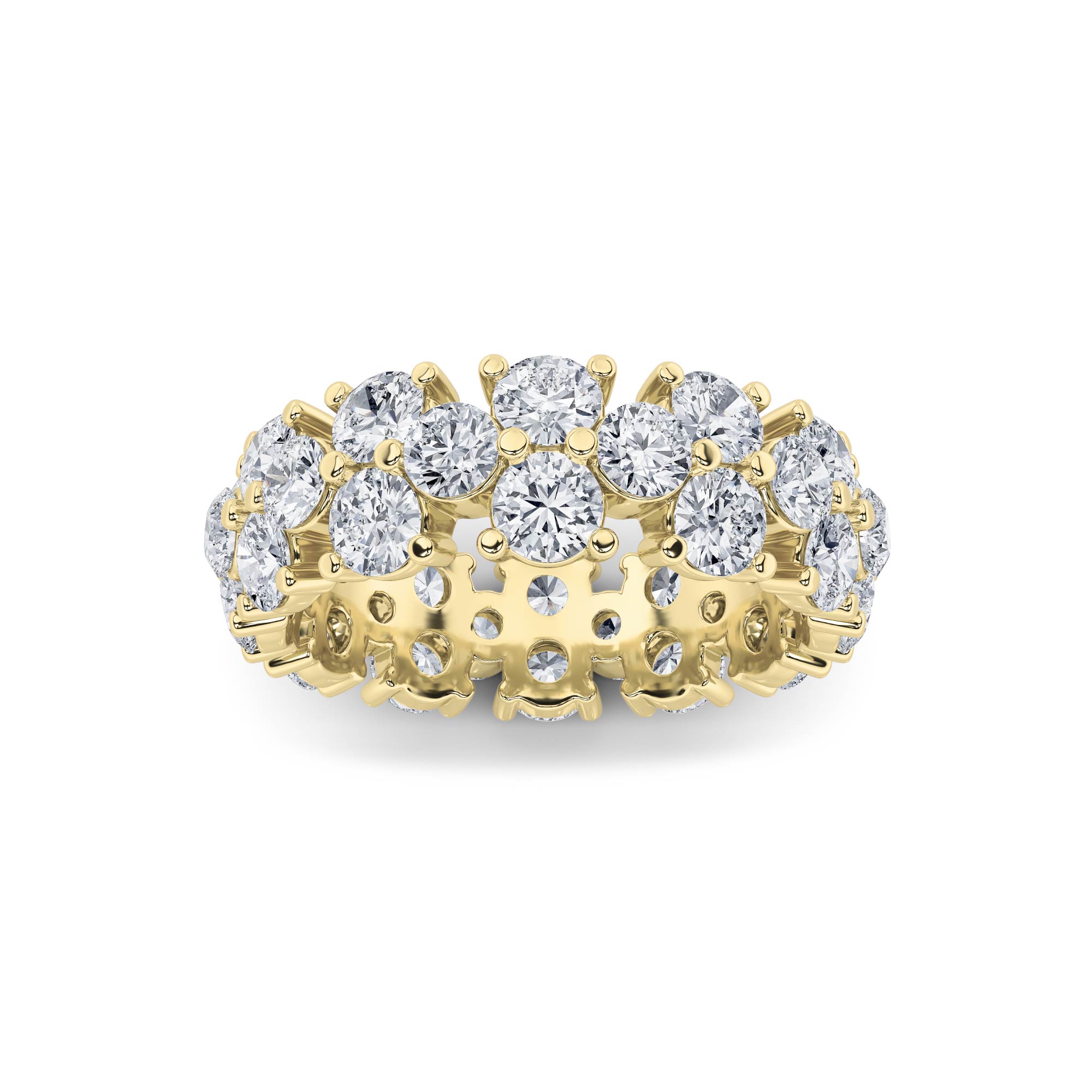 5Cttw Round Shaped Lab Grown Diamond (F/VS) Eternity Band Ring in 14K Gold