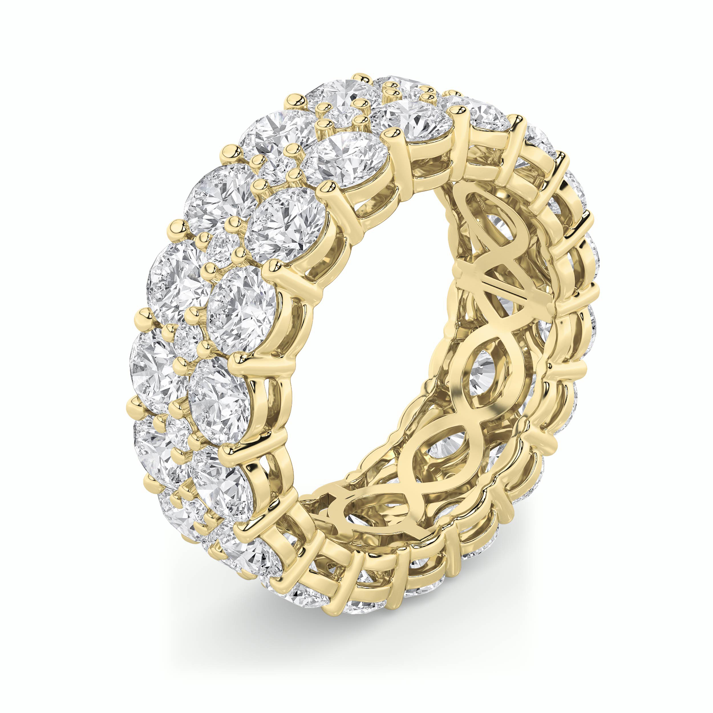 8Cttw Round Shaped Lab Grown Diamond (F/VS) Eternity Band Ring in 14K Gold
