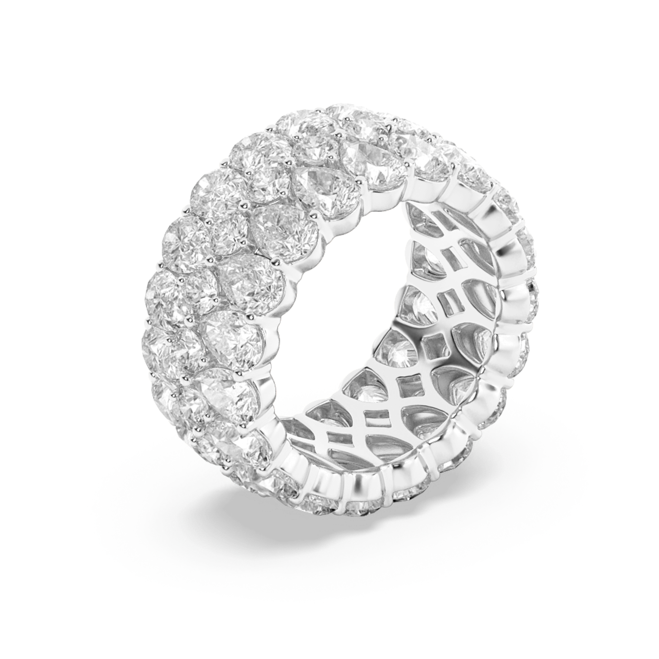 9Cttw Pear Shaped Lab Grown Diamond (F/VS) Eternity Band Ring in 14K Gold