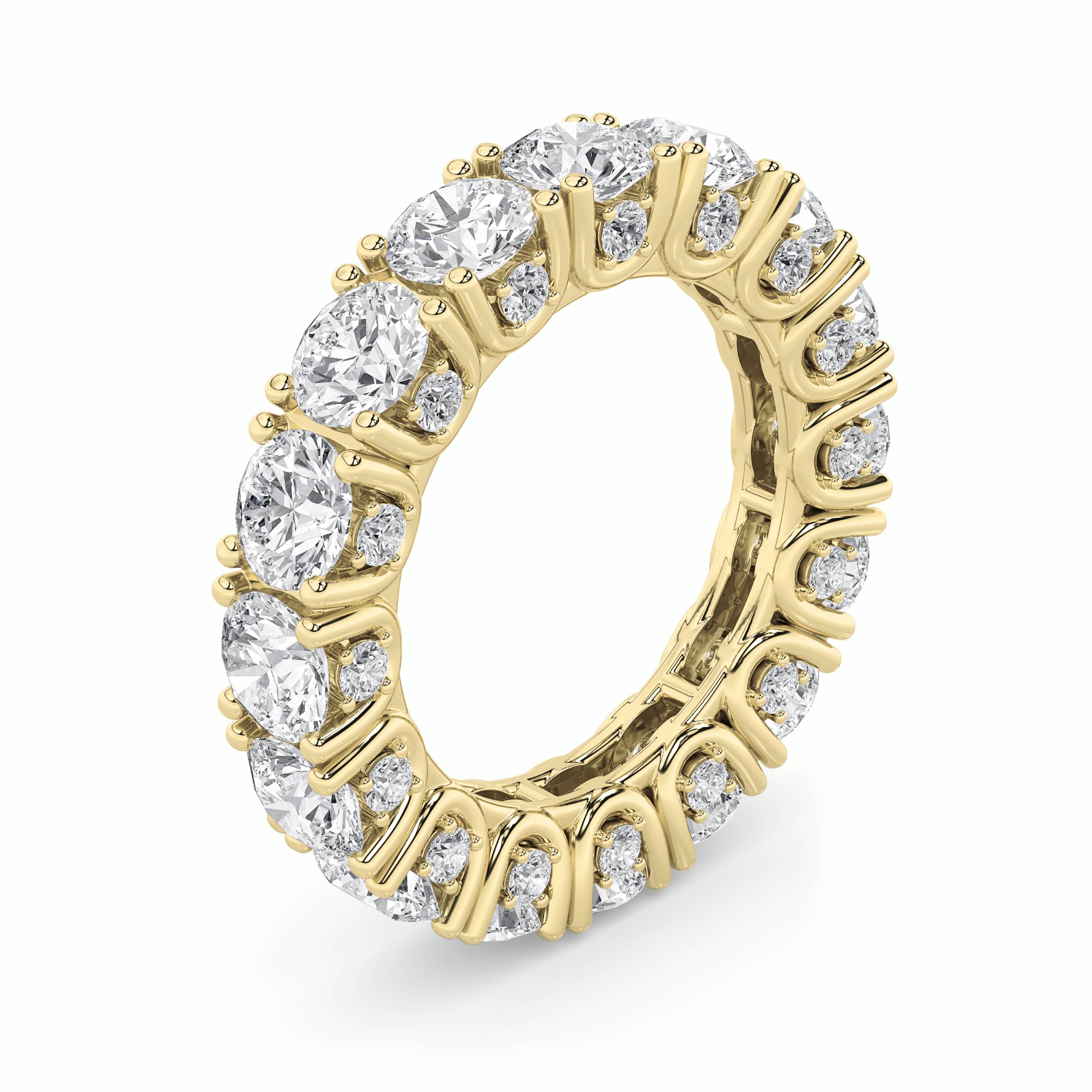 7Cttw Round Shaped Lab Grown Diamond (F/VS) Eternity Band Ring in 14K Gold