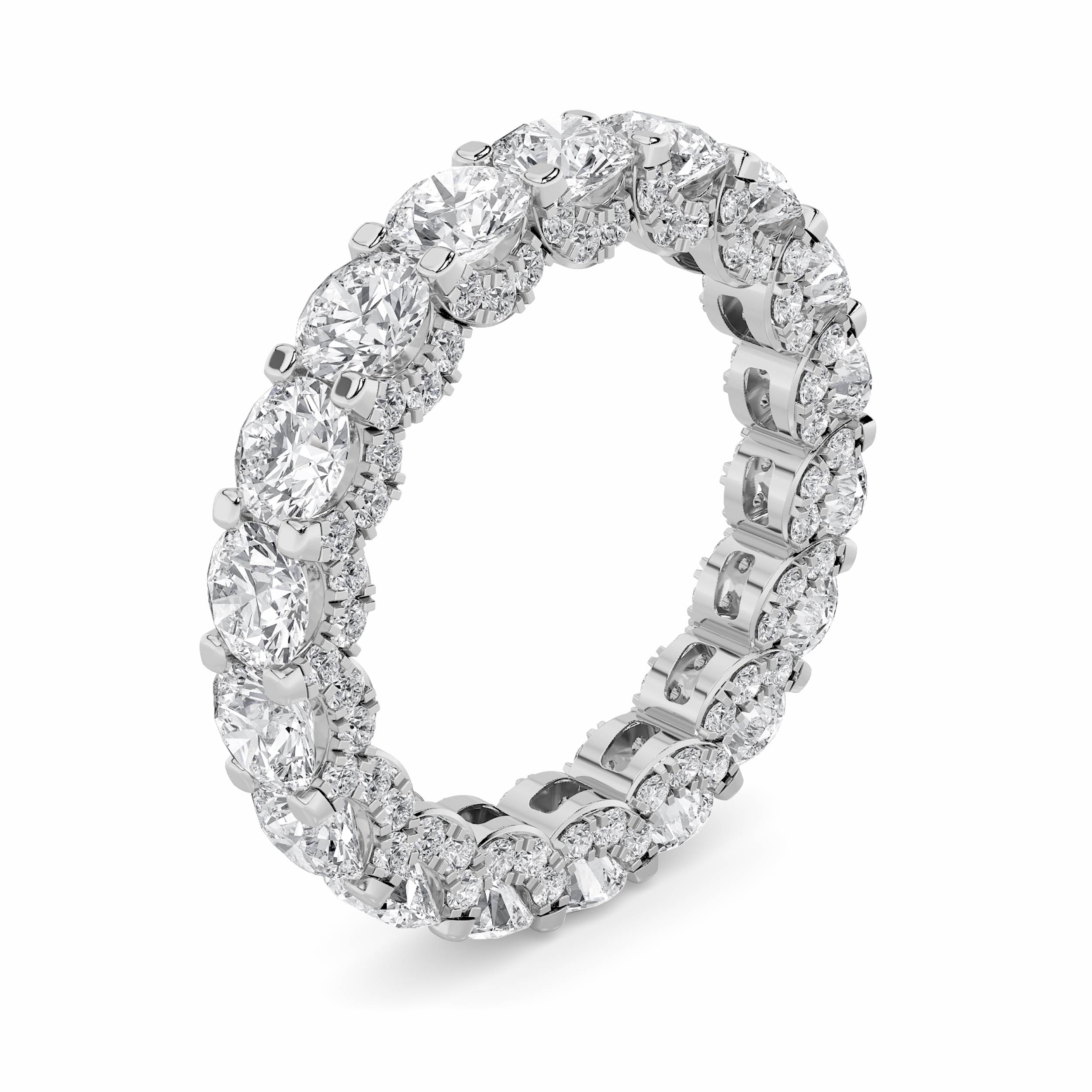 5Cttw Round Shaped Lab Grown Diamond (F/VS) Eternity Band Ring in 14K Gold