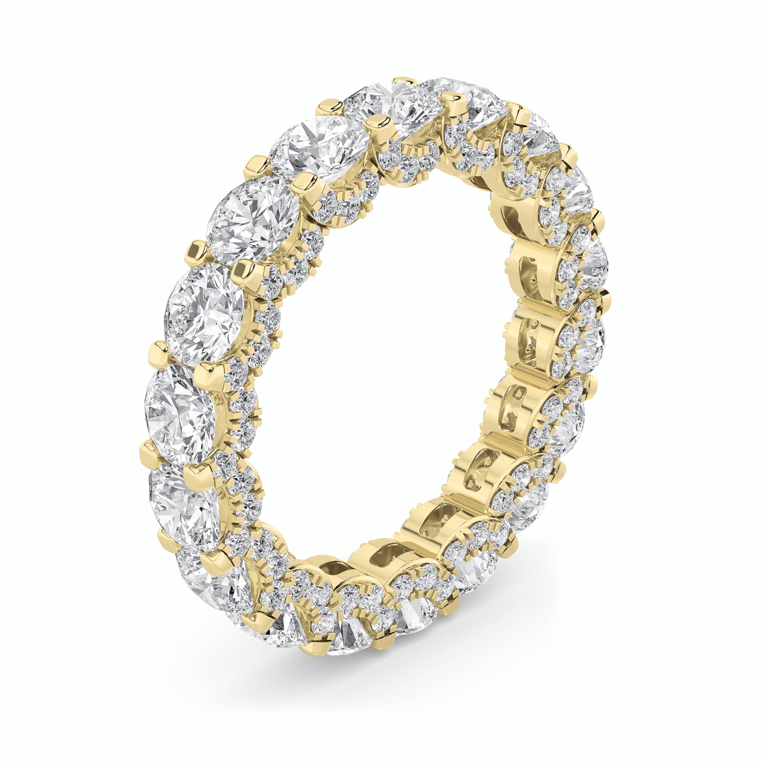5Cttw Round Shaped Lab Grown Diamond (F/VS) Eternity Band Ring in 14K Gold