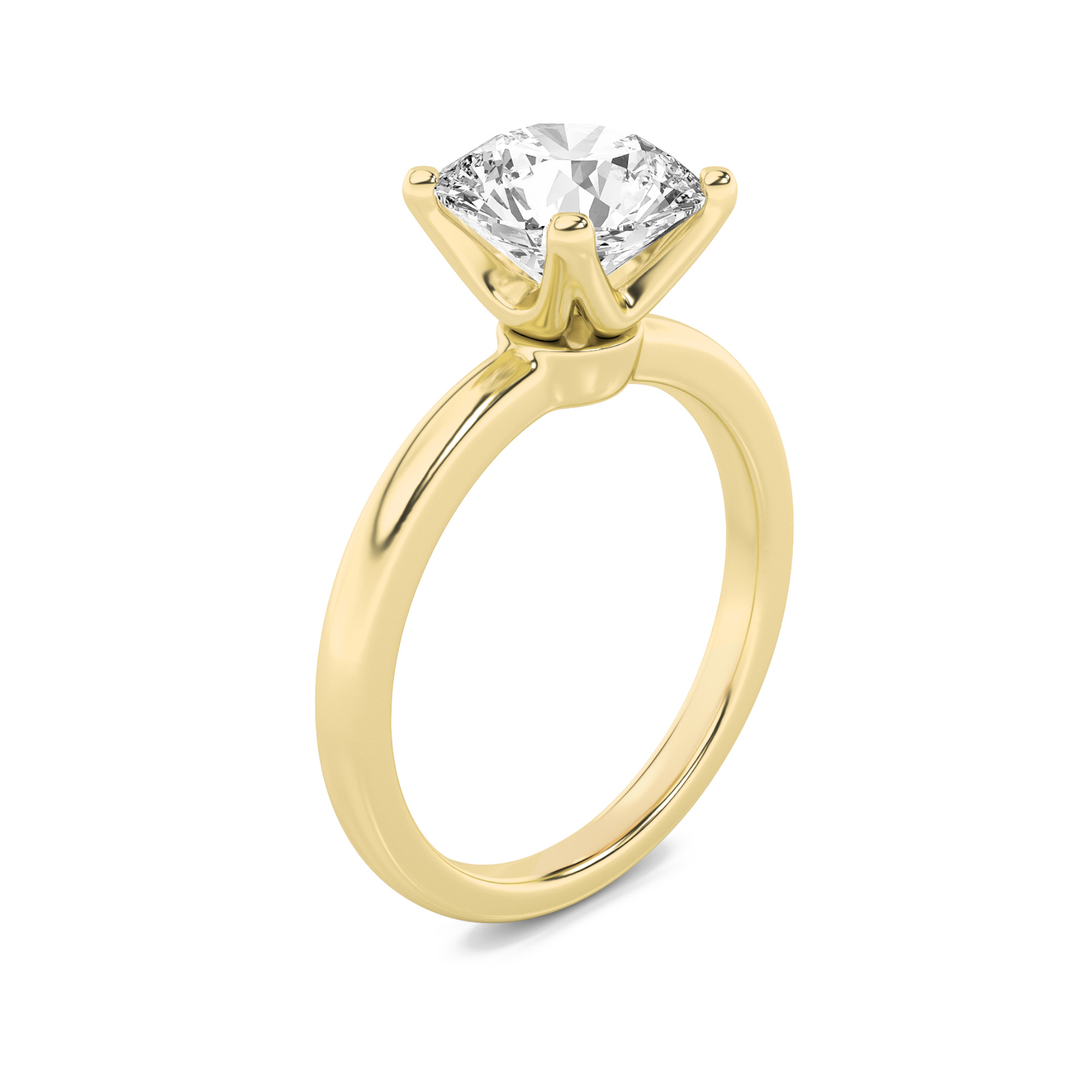 2Cttw Round Shaped Lab Grown Diamond (F/VS) Classic Solitaire Engagement Ring in 14K Gold