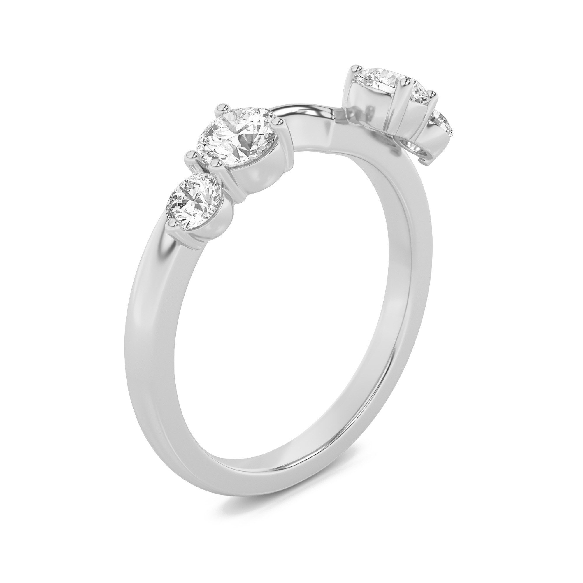 0.75Cttw Round Shaped Lab Grown Diamond (F/VS) Fashion Wrap Ring in 14K Gold