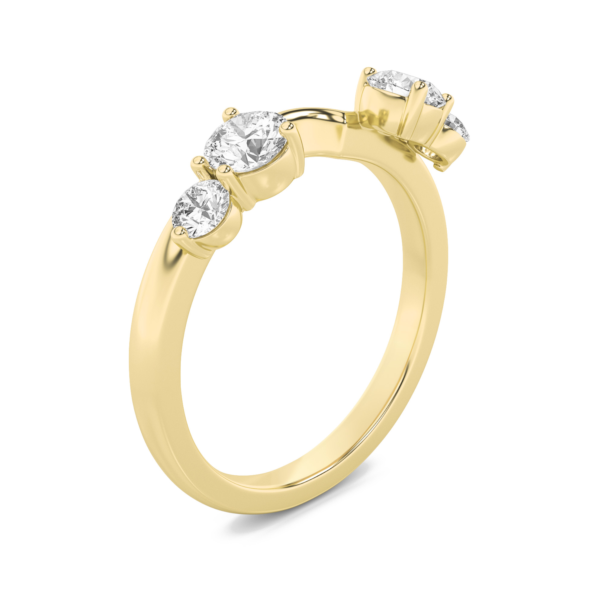 0.75Cttw Round Shaped Lab Grown Diamond (F/VS) Fashion Wrap Ring in 14K Gold