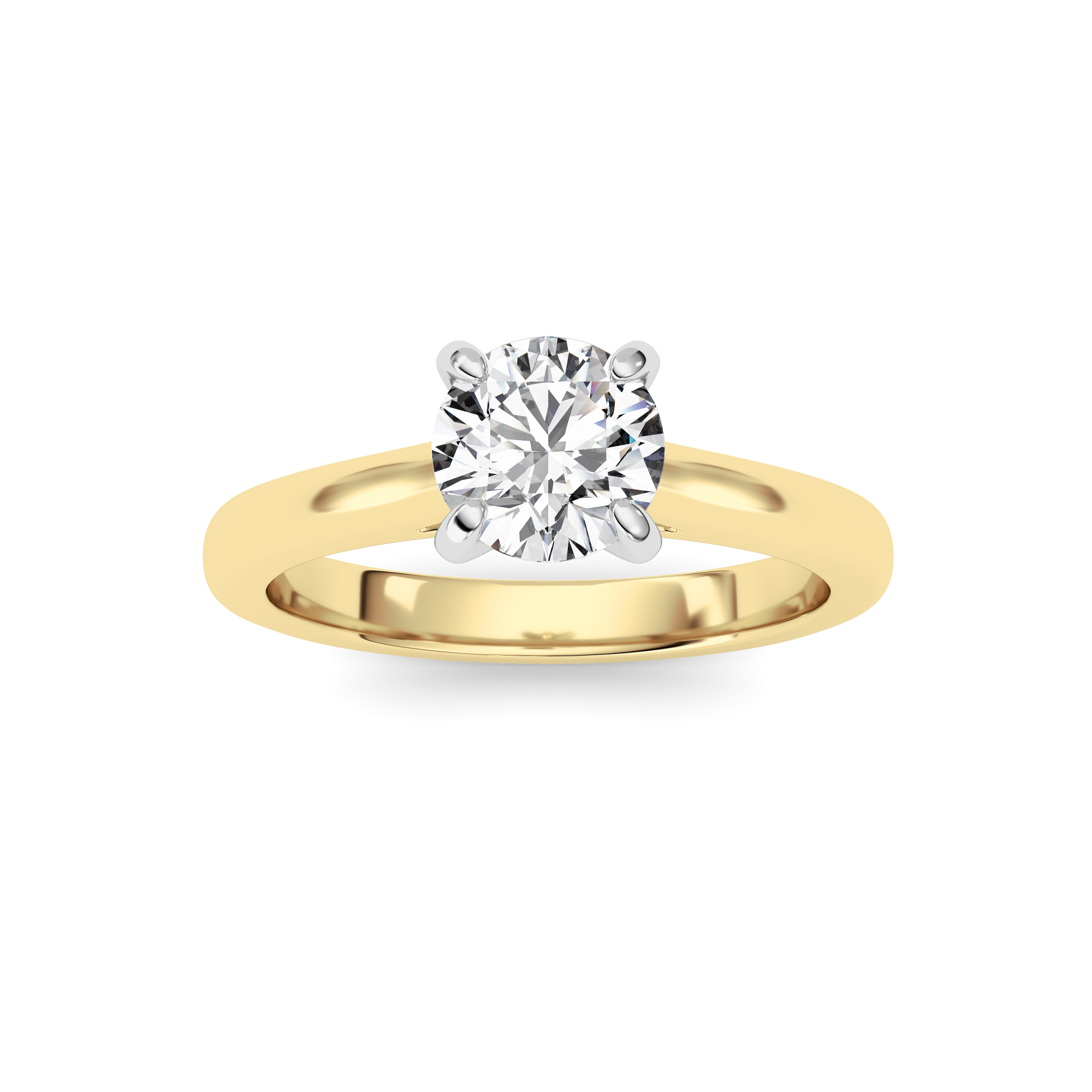 0.75Cttw Round Shaped Lab Grown Diamond (F/VS) Classic Solitaire Engagement Ring in 14K Gold