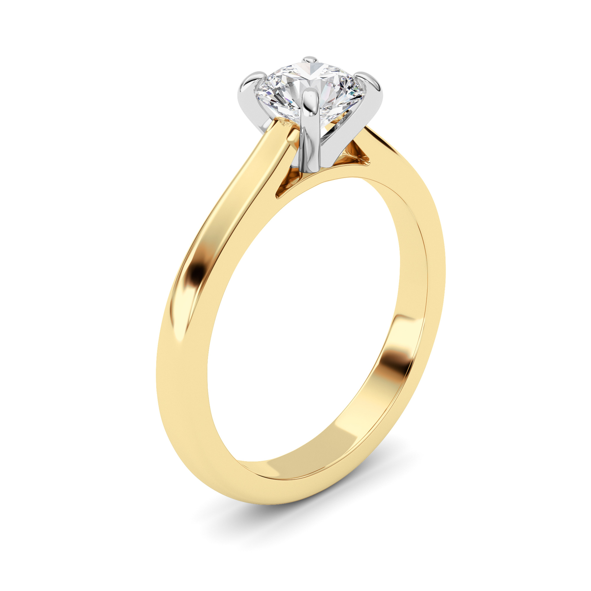 1.5Cttw Round Shaped Lab Grown Diamond (F/VS) Classic Solitaire Engagement Ring in 14K Gold