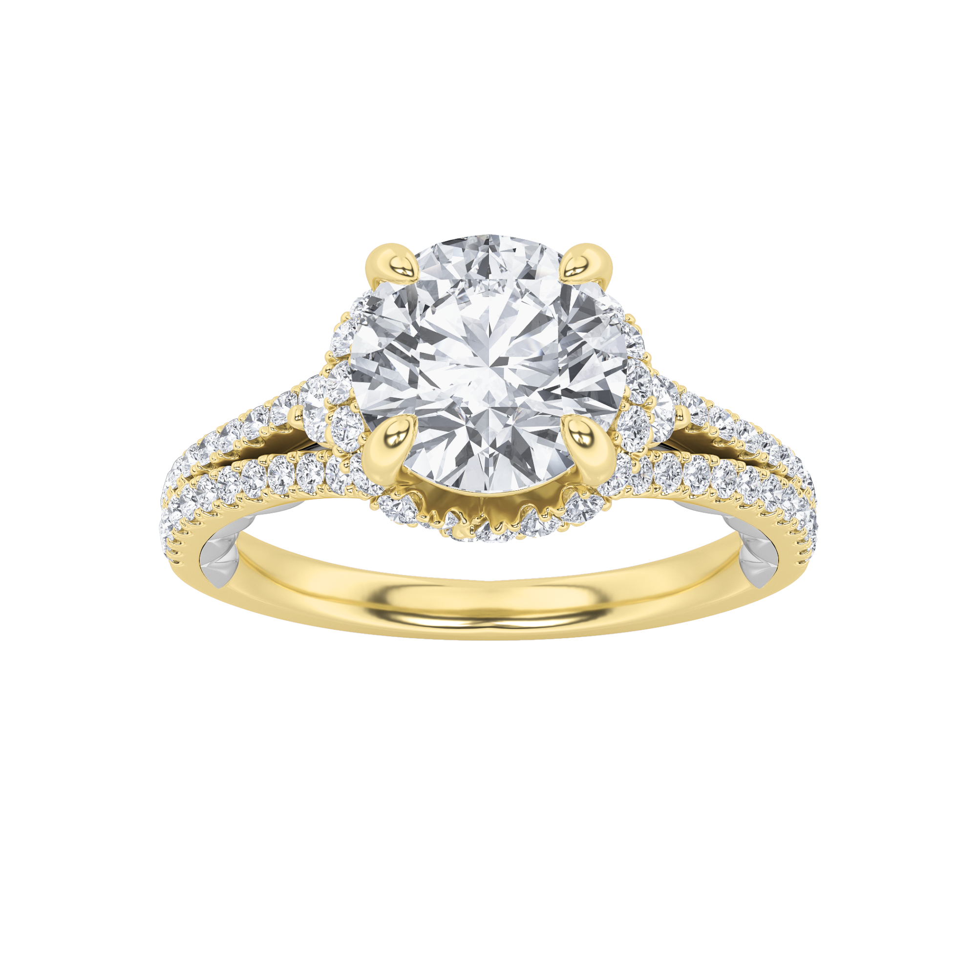 2Cttw Round Shaped Lab Grown Diamond (F/VS) Solitaire Engagement Ring in 14K Gold