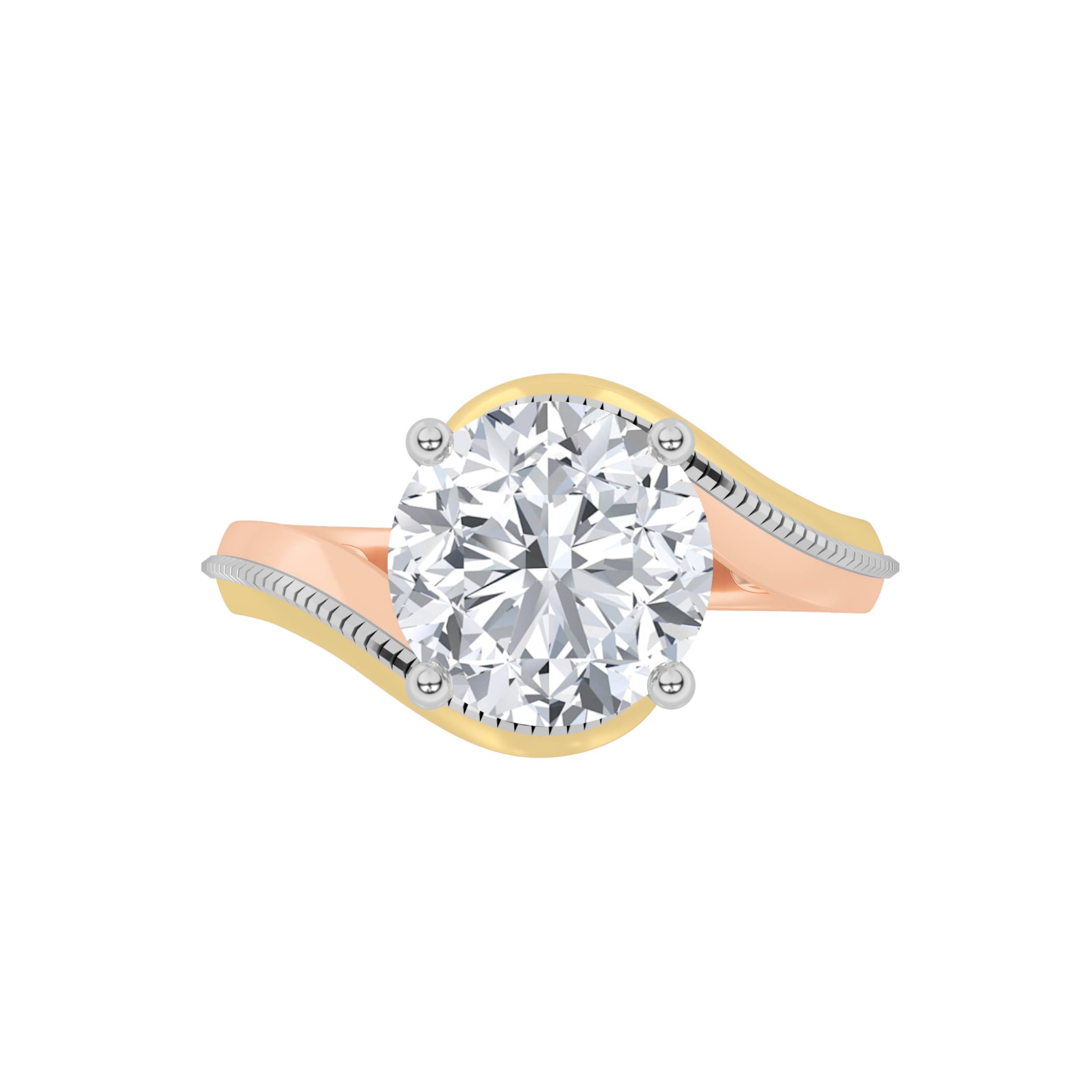 2Cttw Round Shaped Lab Grown Diamond (F/VS) Solitaire Engagement Ring in 14K Gold