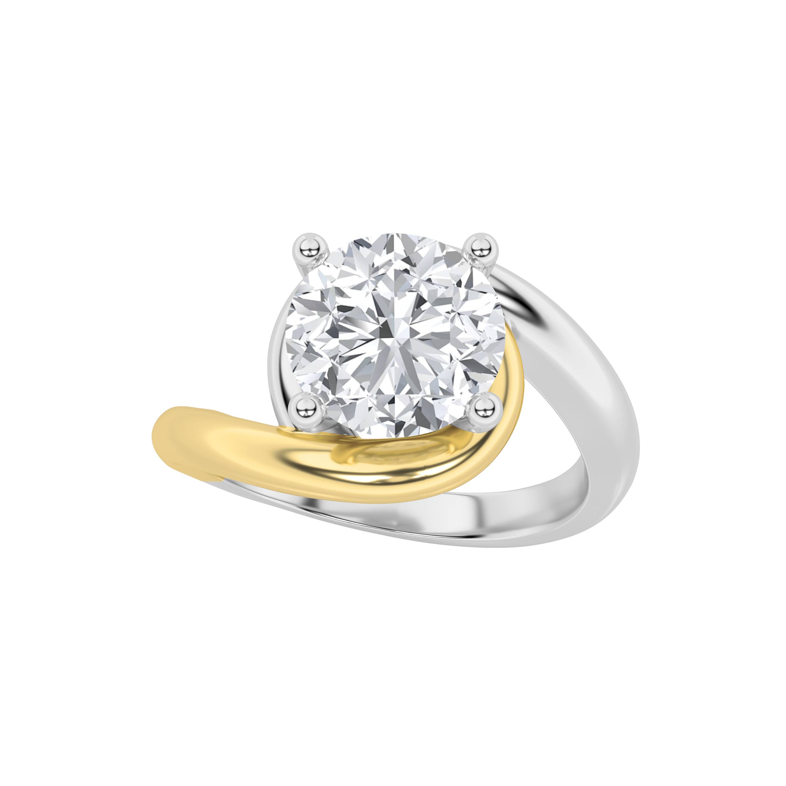 2Cttw Round Shaped Lab Grown Diamond (F/VS) Solitaire Engagement Ring in 14K Gold