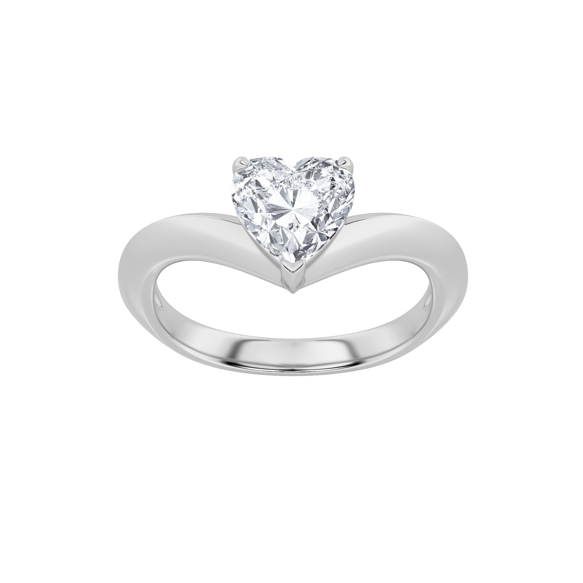 1Cttw Heart Shaped Lab Grown Diamond (F/VS) Heart Shaped Ring in 14K Gold