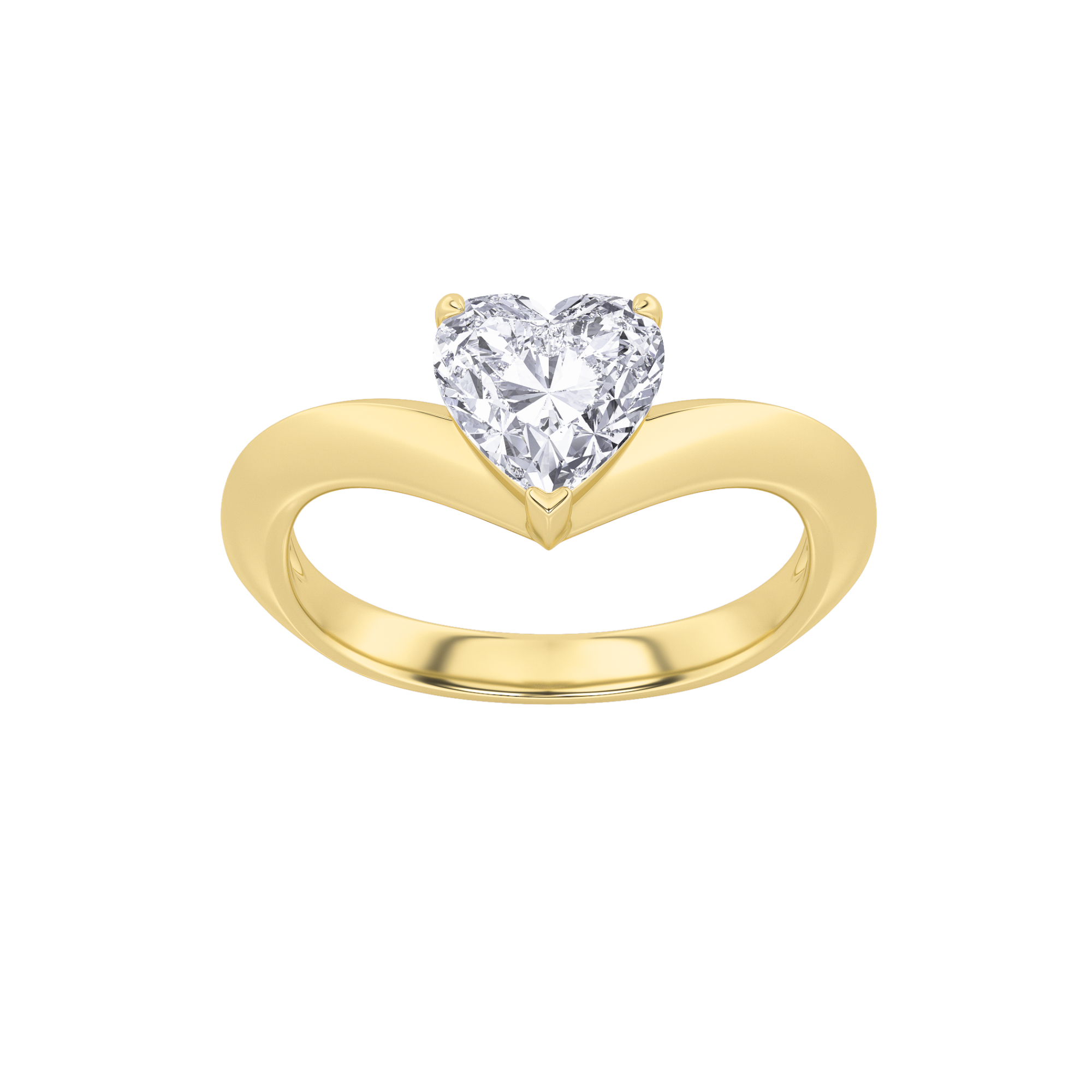 1Cttw Heart Shaped Lab Grown Diamond (F/VS) Heart Shaped Ring in 14K Gold