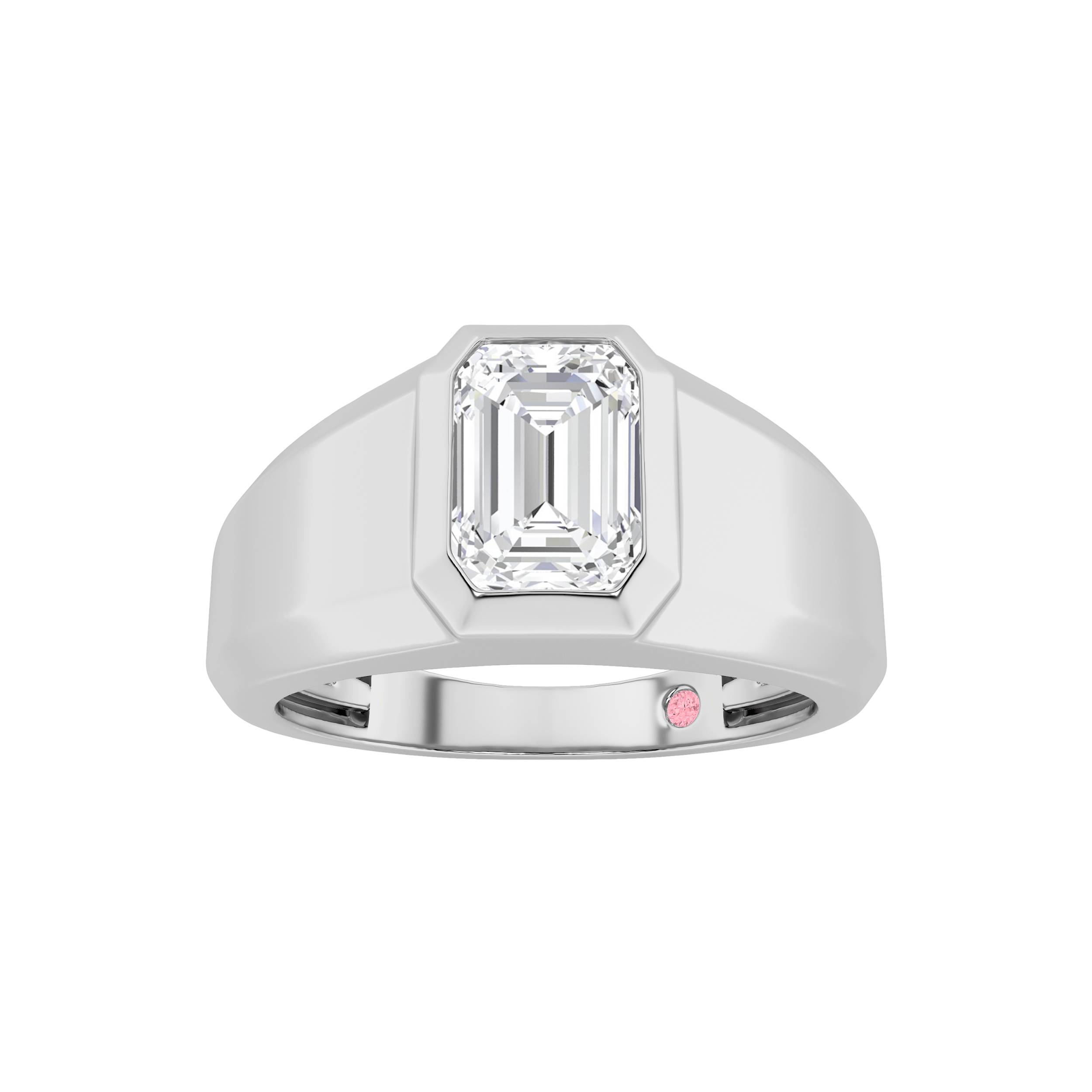 2Cttw Emerald Shaped Lab Grown Diamond (F/VS)  Ring in 14K Gold