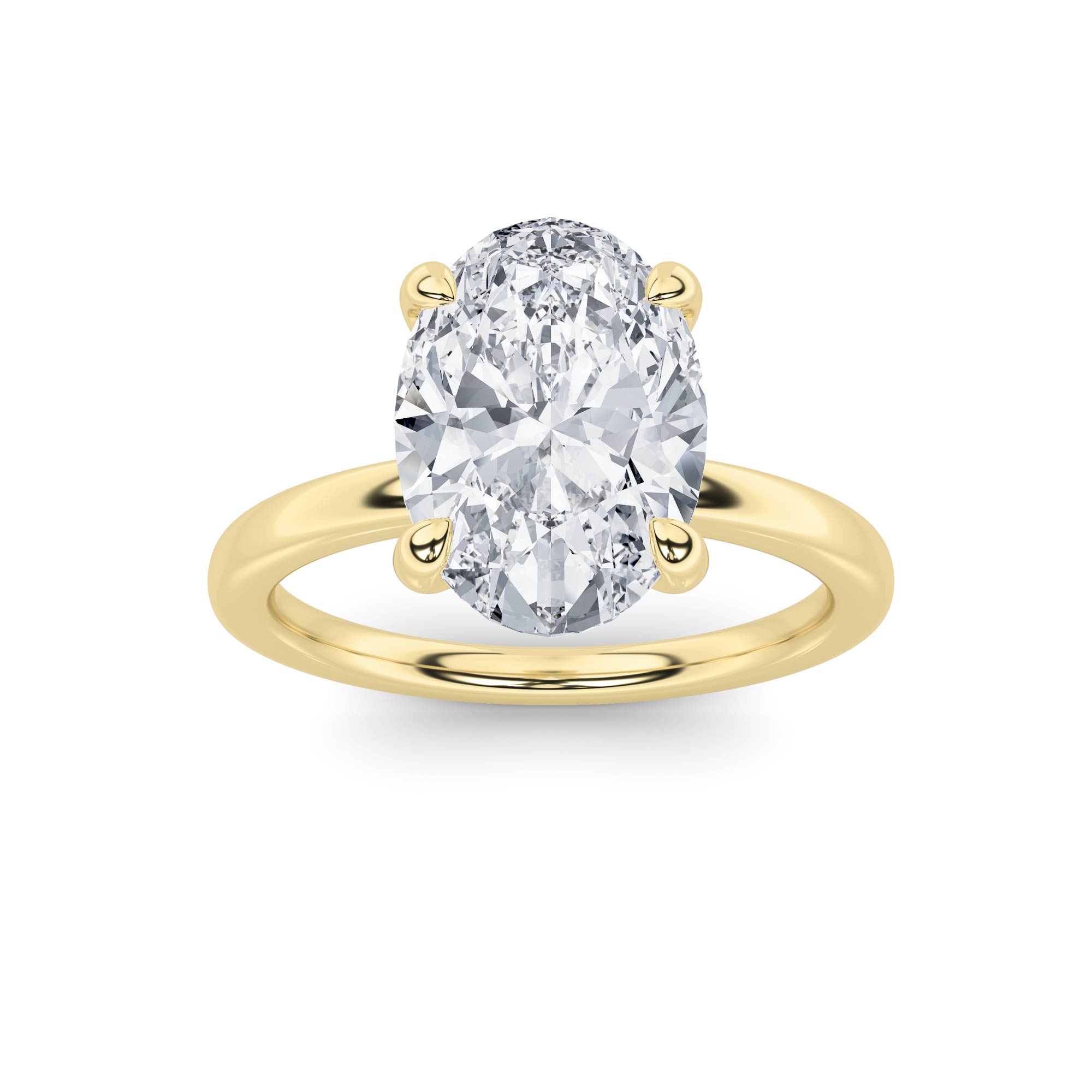 1Cttw Oval Shaped Lab Grown Diamond Classic Solitaire Ring in 14K Gold (F/VS)