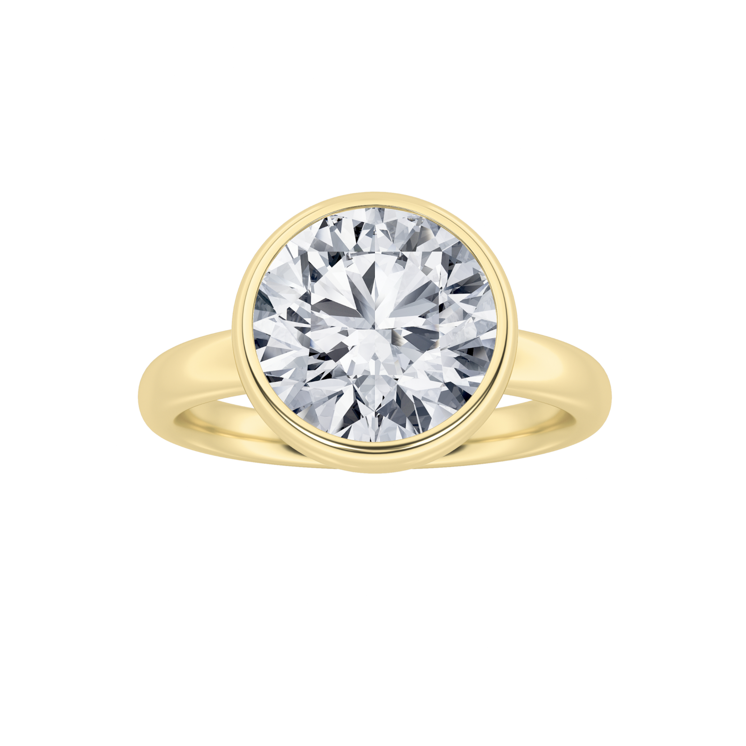 2Cttw Round Shaped Lab Grown Diamond (F/VS)  Ring in 14K Gold