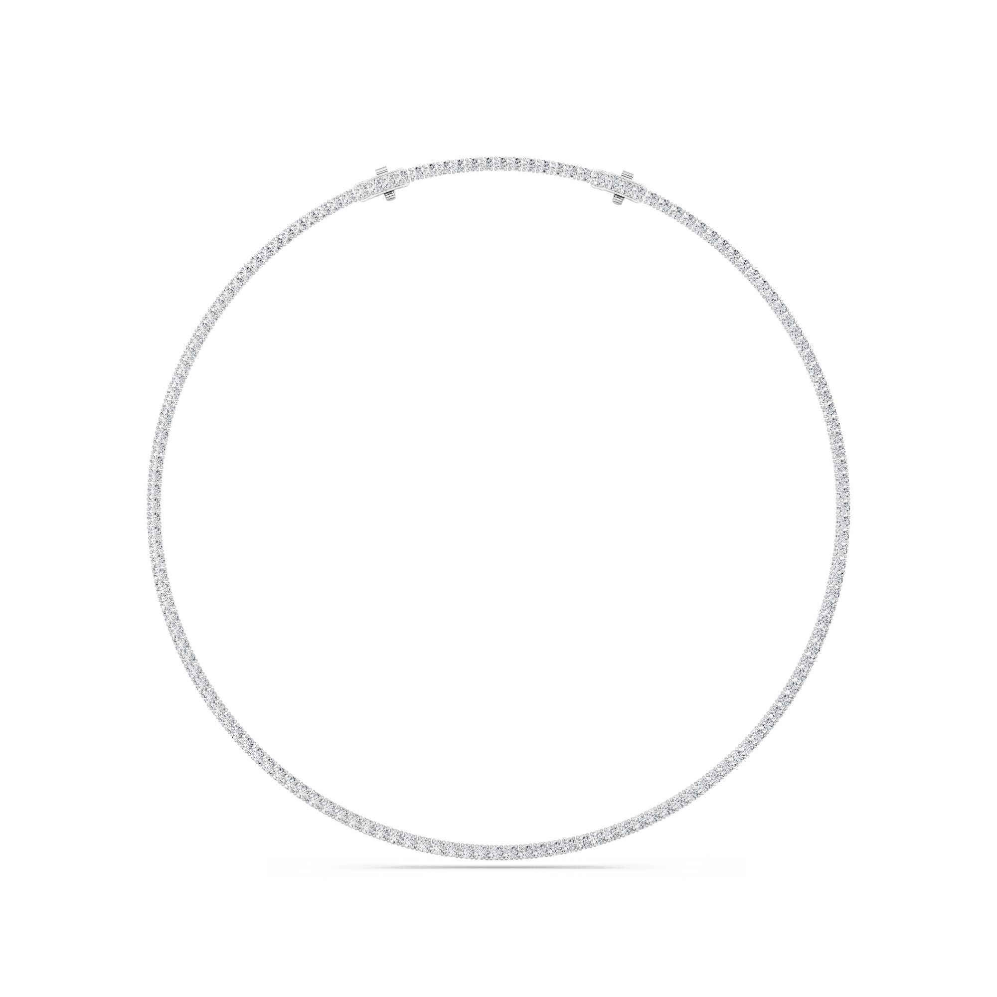 15.00 CT Round Diamond Necklace in 14K White Gold