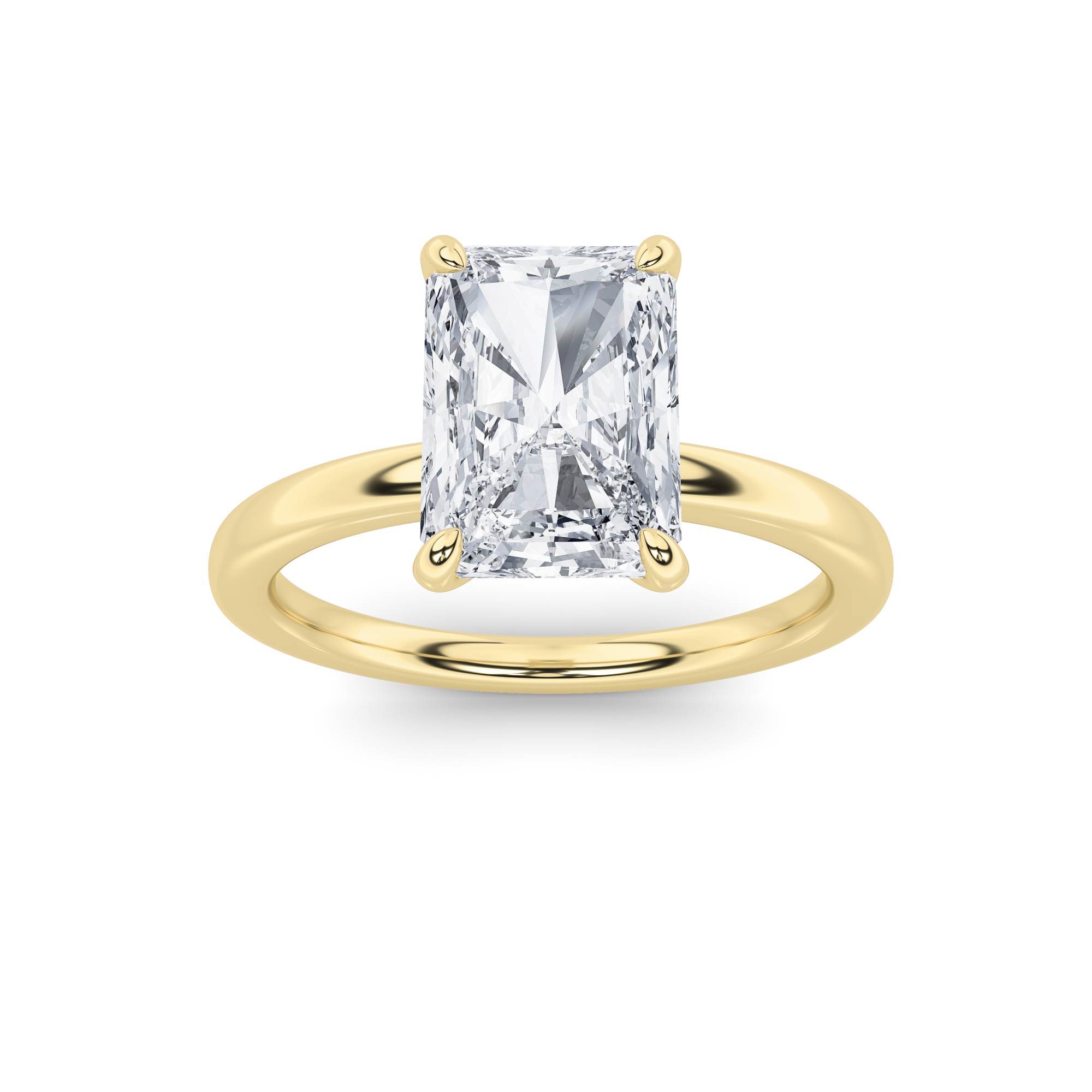 1Cttw Radiant Shaped Lab Grown Diamond Classic Solitaire Ring in 14K Gold (F/VS)