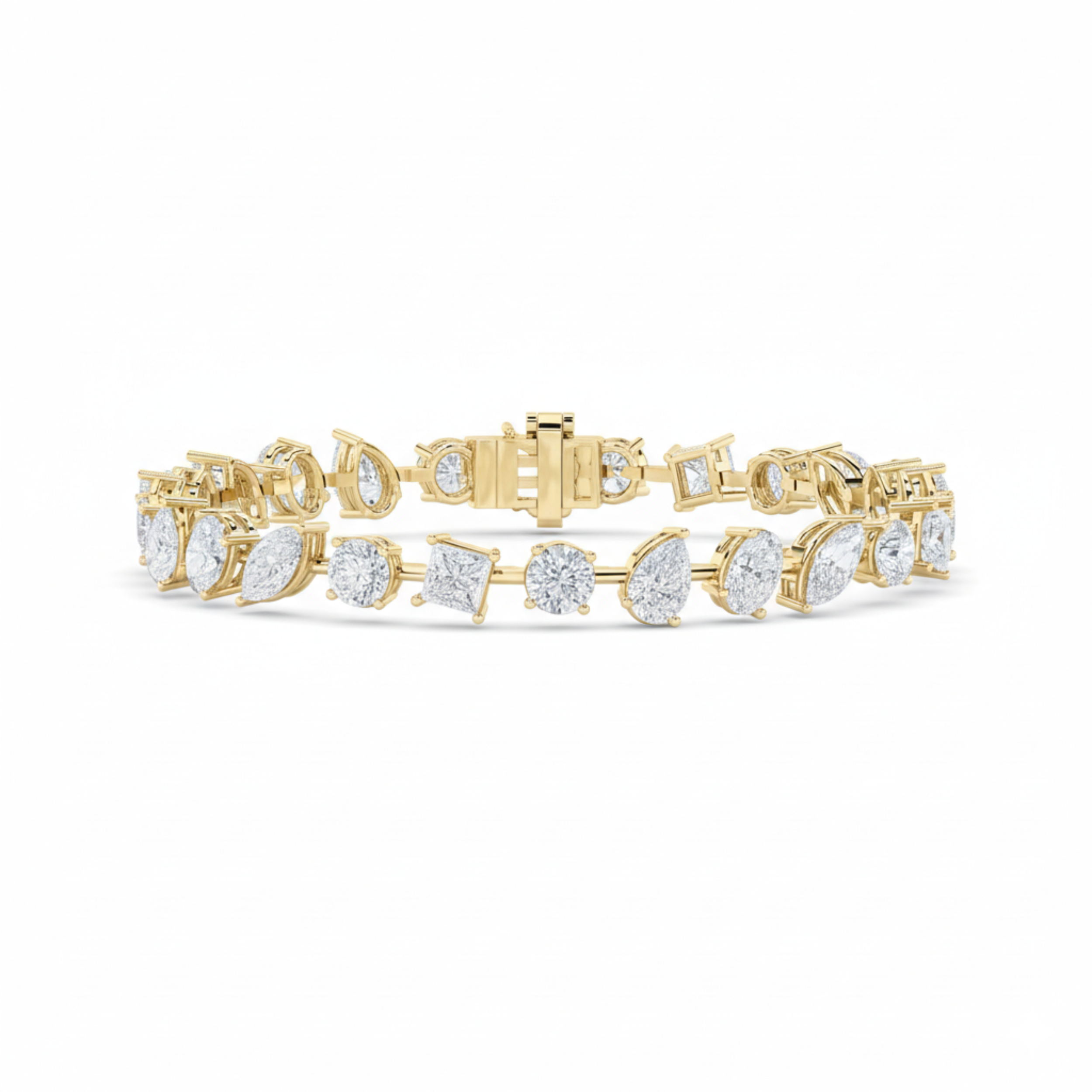 8Cttw Pear Shaped Lab Grown Diamond (F/VS)  Bracelet in 14K Gold
