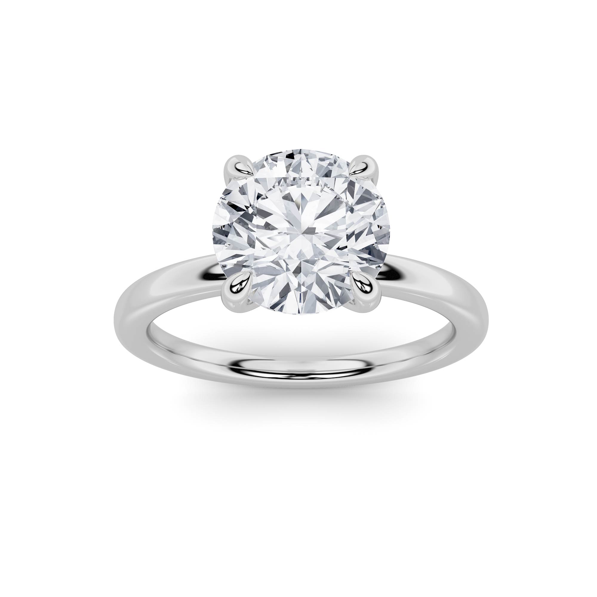 1.5Cttw Round Shaped Lab Grown Diamond Classic Solitaire Ring in 14K Gold (F/VS)