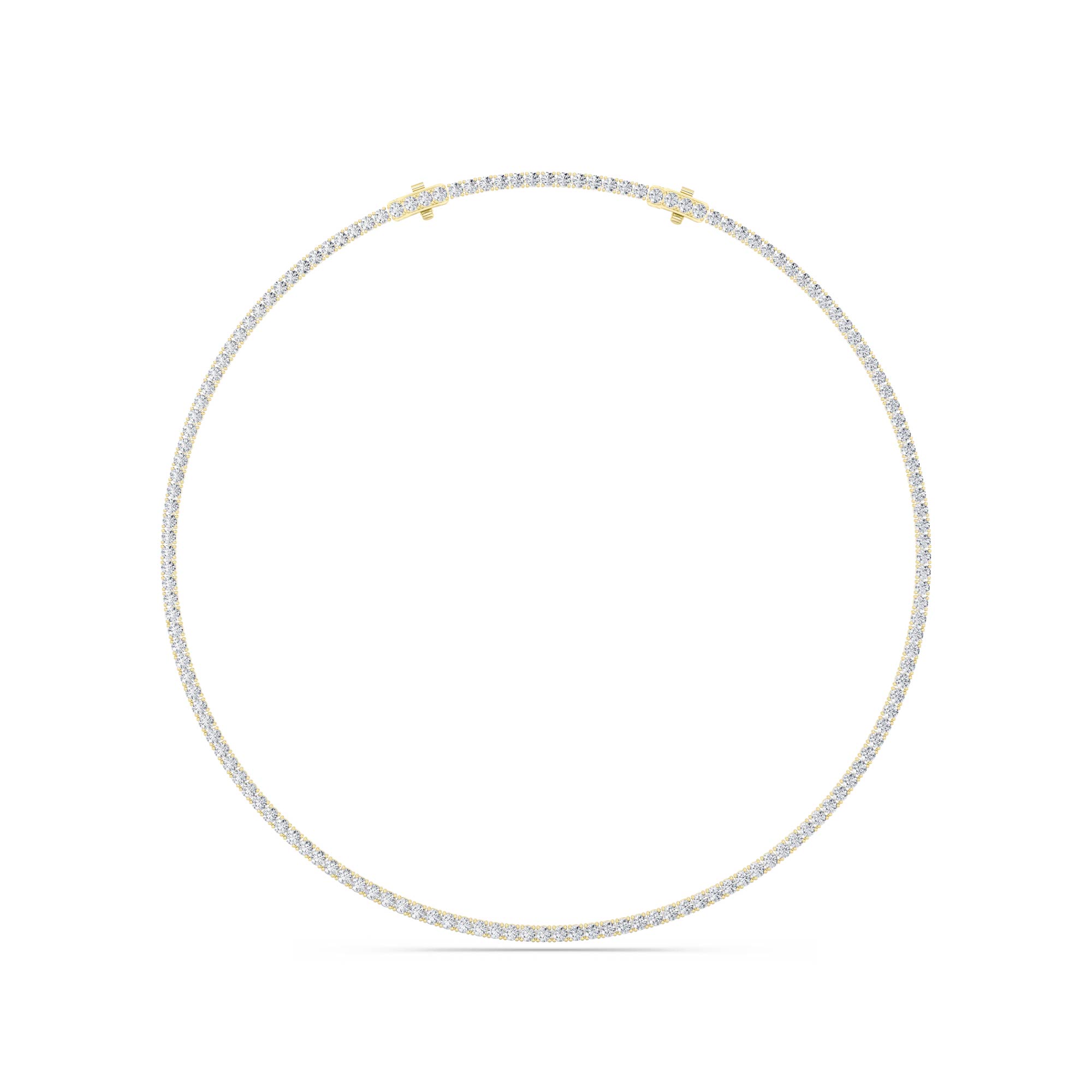 20Cttw Round Shaped Lab Grown Diamond Tennis Necklace in 14K Gold (F/VS)