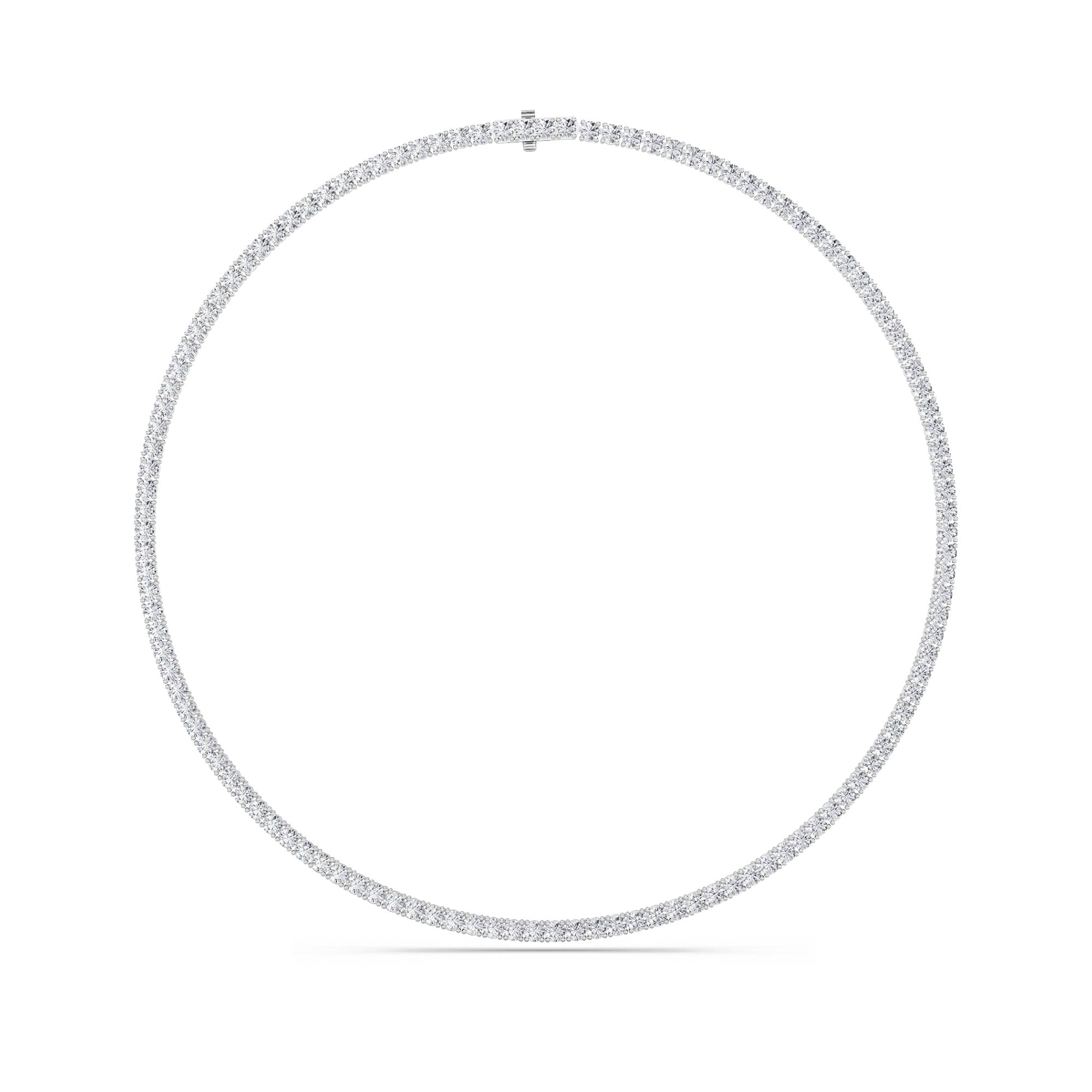 24.2Cttw Round Shaped Lab Grown Diamond Tennis Necklace in 14K Gold (F/VS)