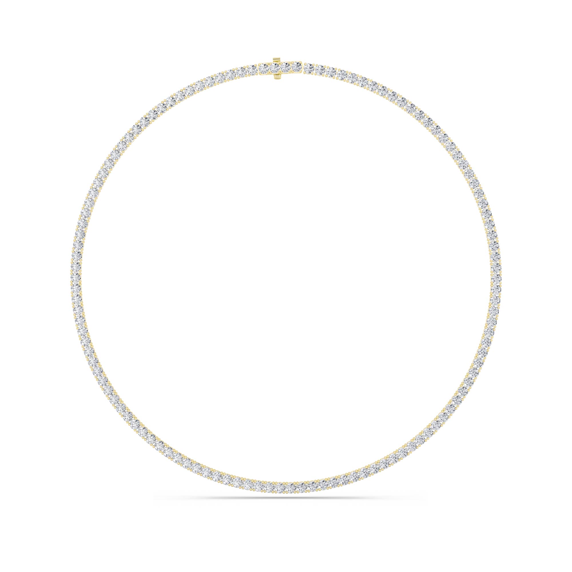 24.2Cttw Round Shaped Lab Grown Diamond Tennis Necklace in 14K Gold (F/VS)