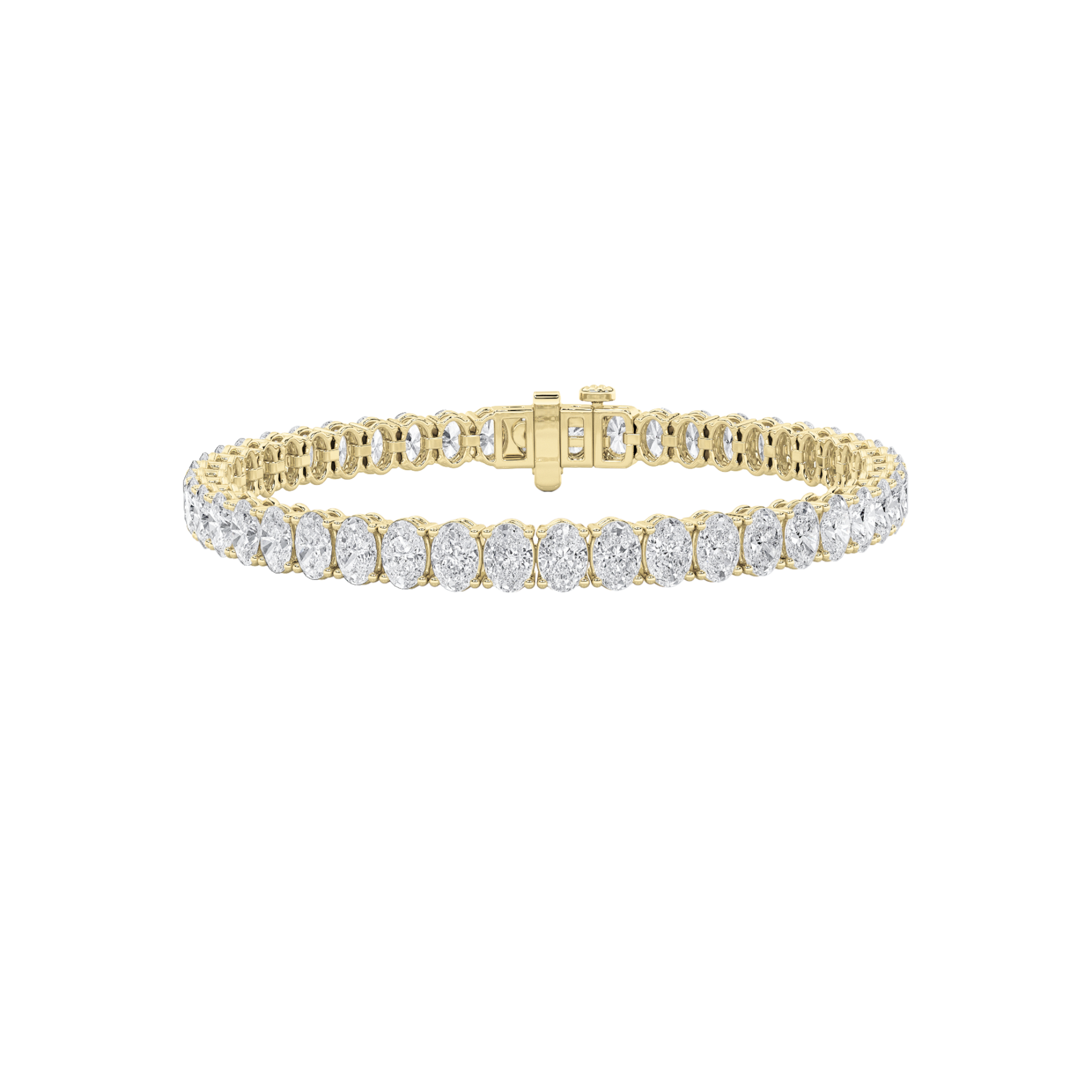 6Cttw Oval Shaped Lab Grown Diamond North  South Bracelet in 14K Gold (F/VS)