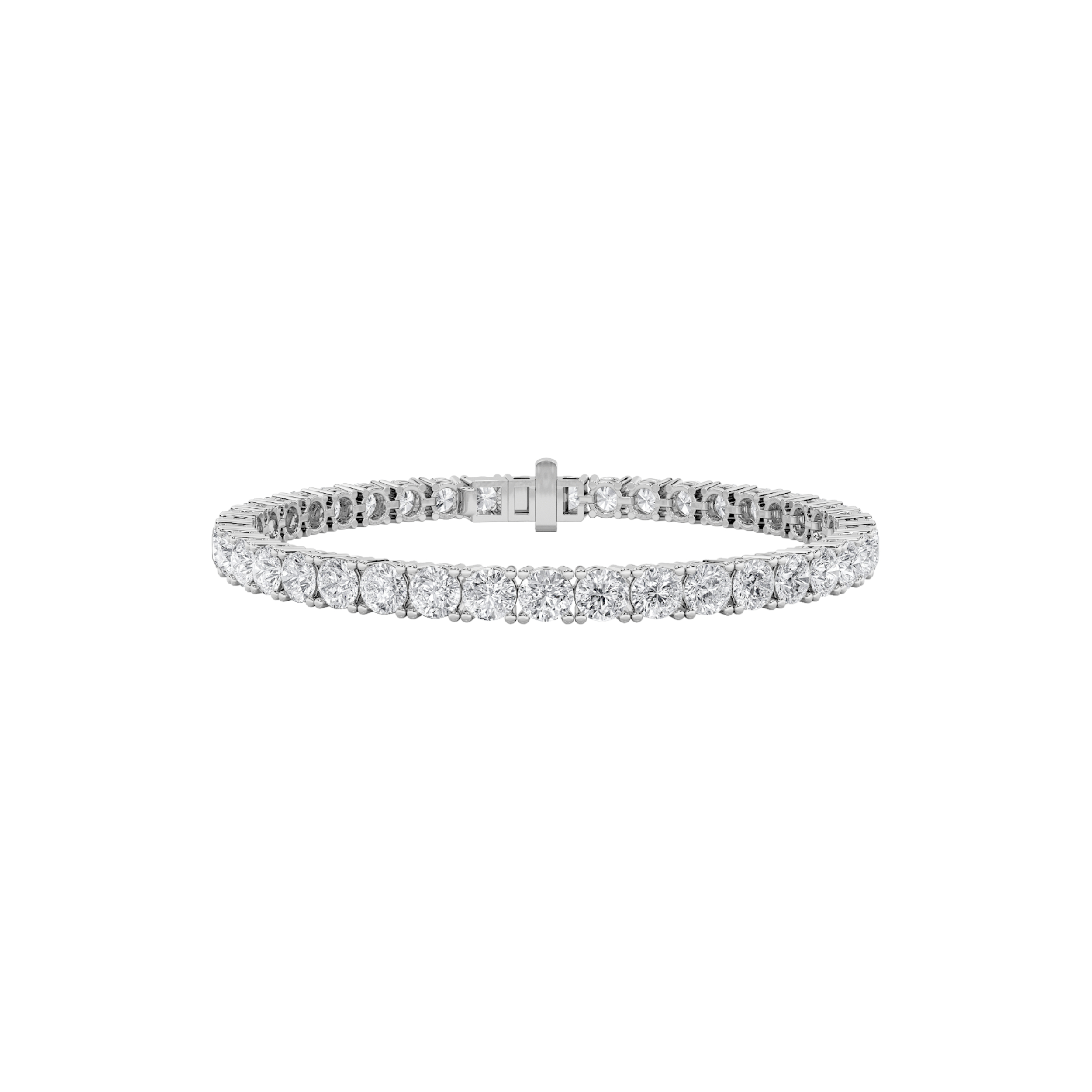 14.00 CT Round Diamond Bracelet in 14K White Gold