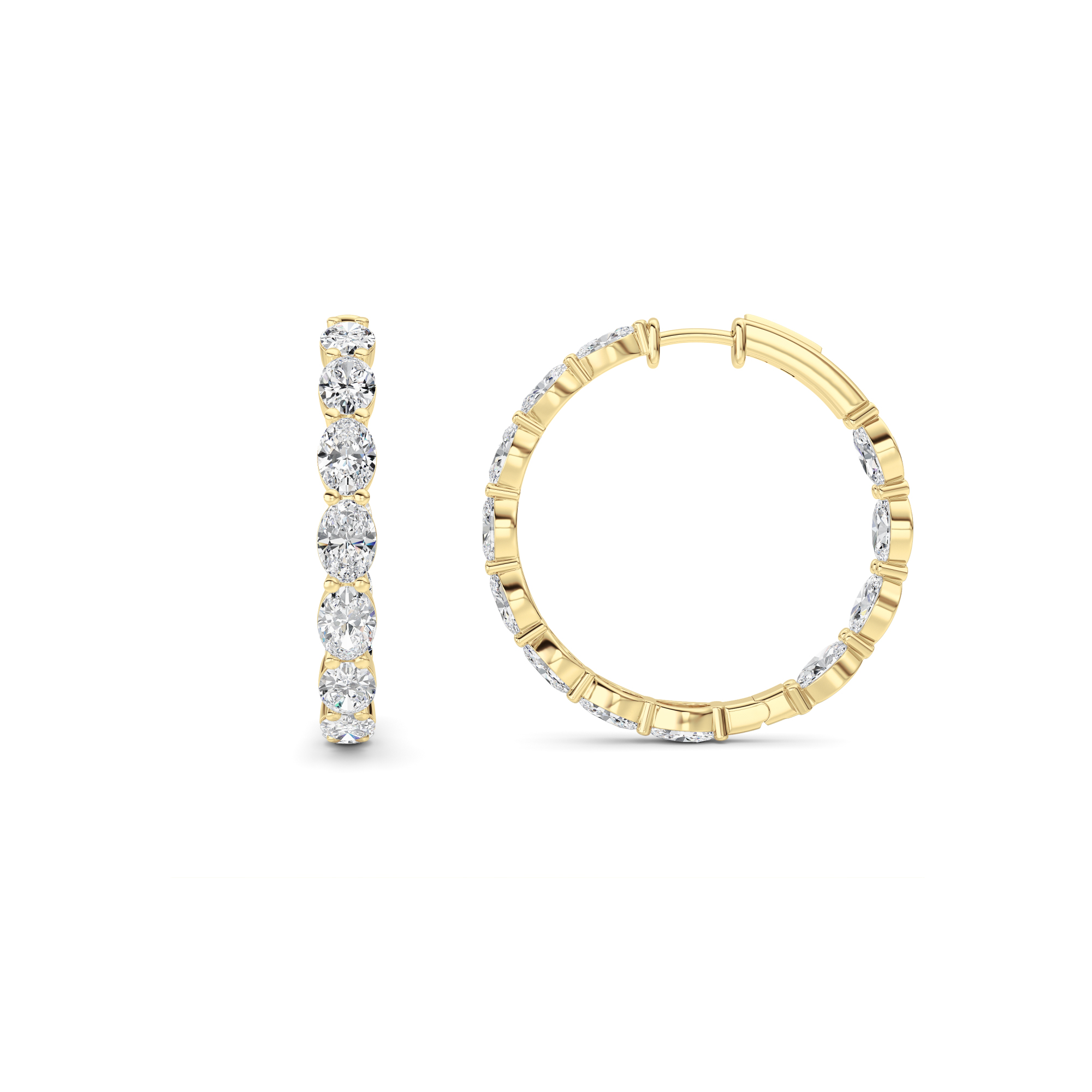 10.00 CT Oval Diamond Earring in 14K Yellow Gold