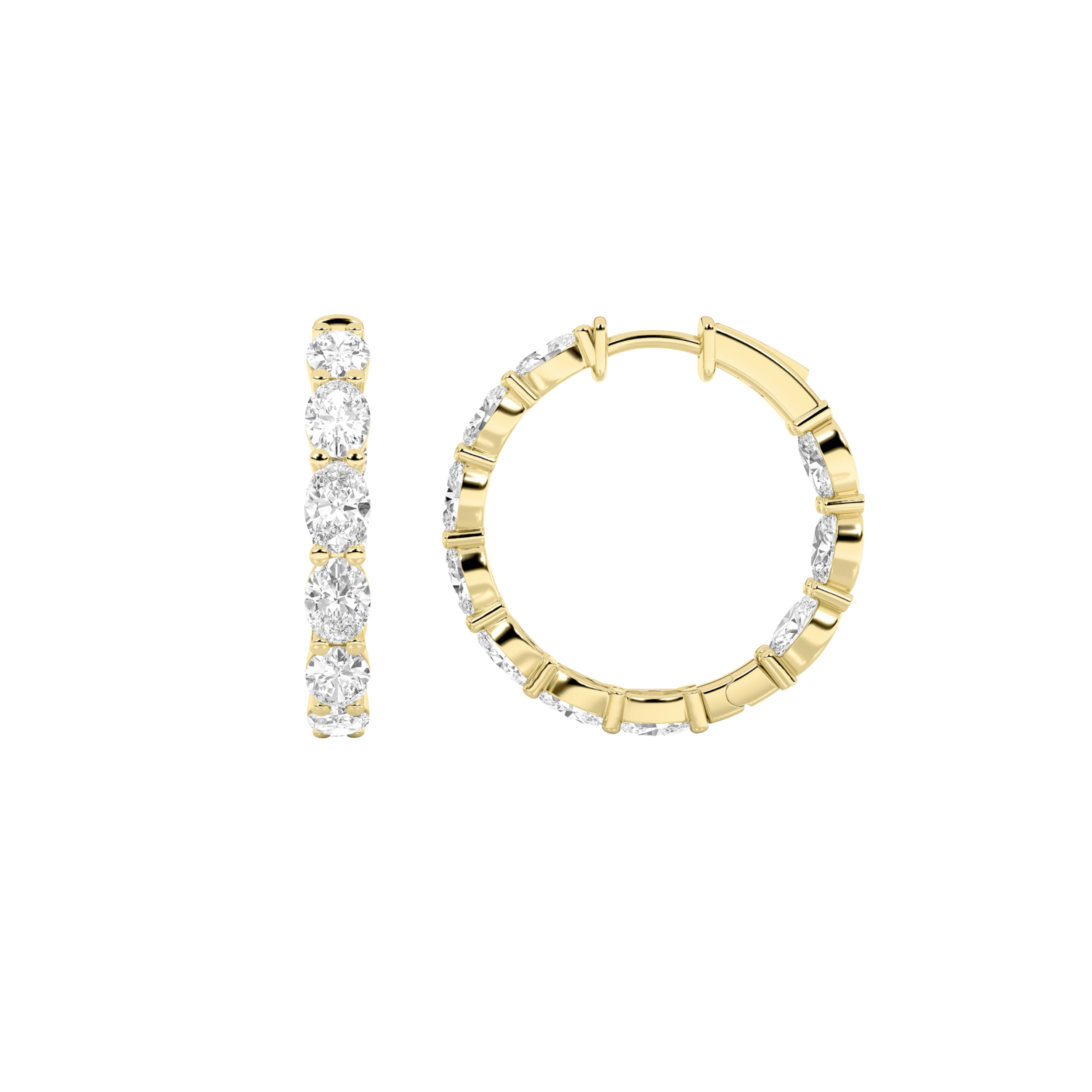 4.00 CT Oval Diamond Earring in 14K Yellow Gold