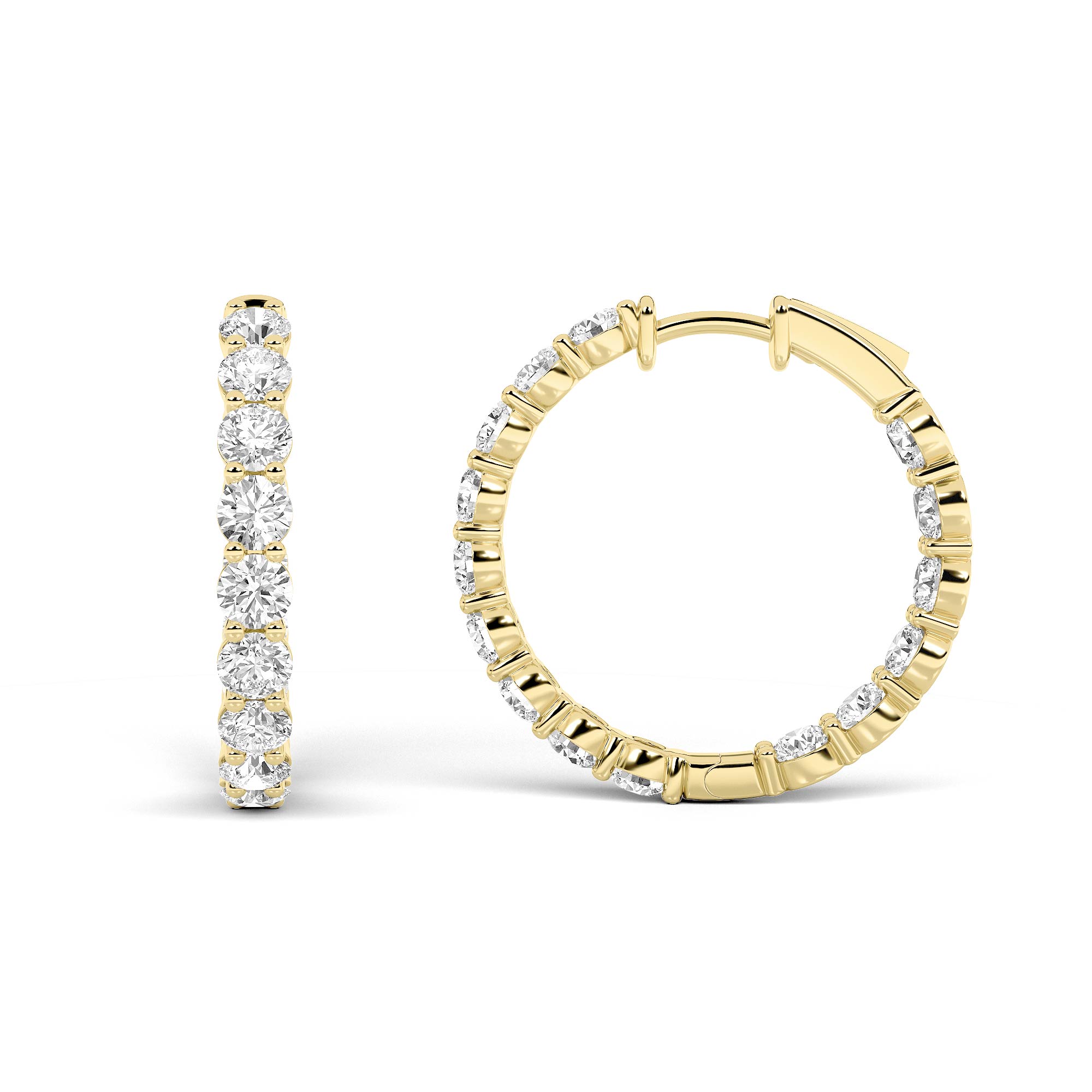 6.00 CT Round Diamond Earring in 14K Yellow Gold