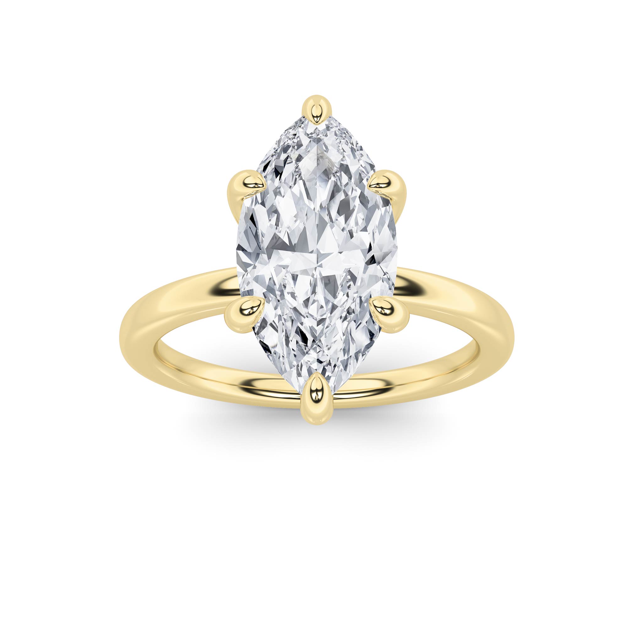 1.5Cttw Marquise Shaped Lab Grown Diamond Classic Solitaire Ring in 14K Gold (F/VS)